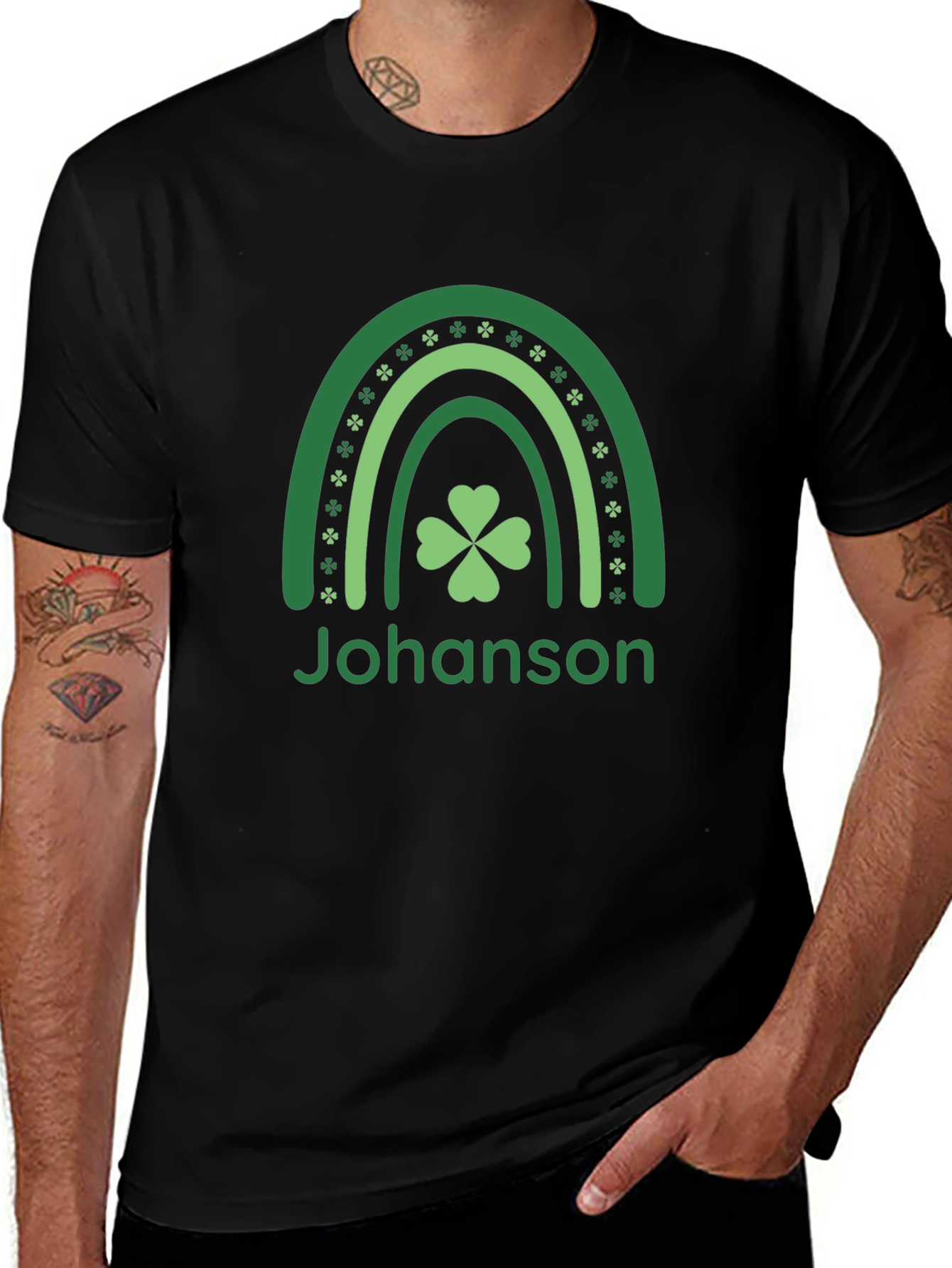 St. Patricks Day Personalized Shamrock Rainbow T-Shirt