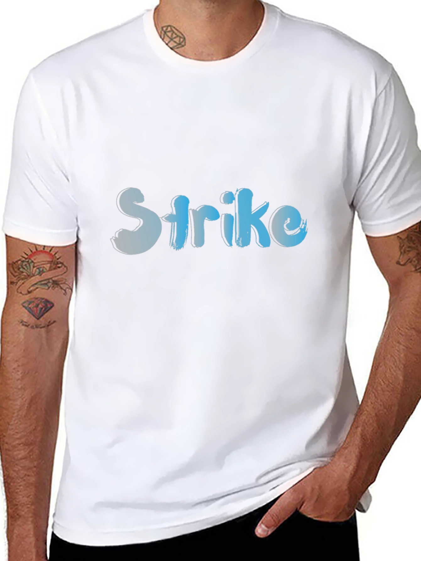 Strike Graphic Tee - Stylish Black Cotton T-Shirt