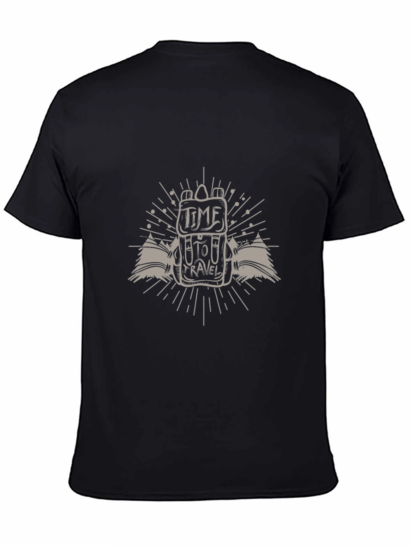 Time to Travel Graphic Tee - Black Casual T-Shirt