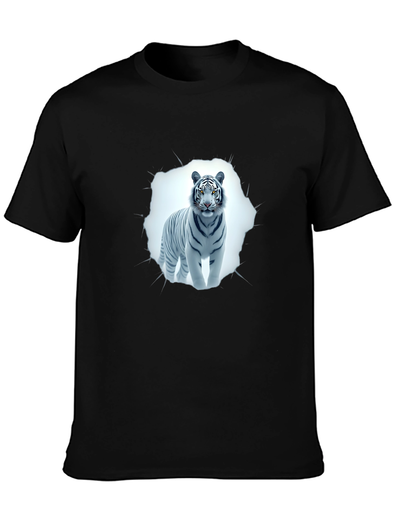 White Tiger Graphic Tee - Black T-Shirt