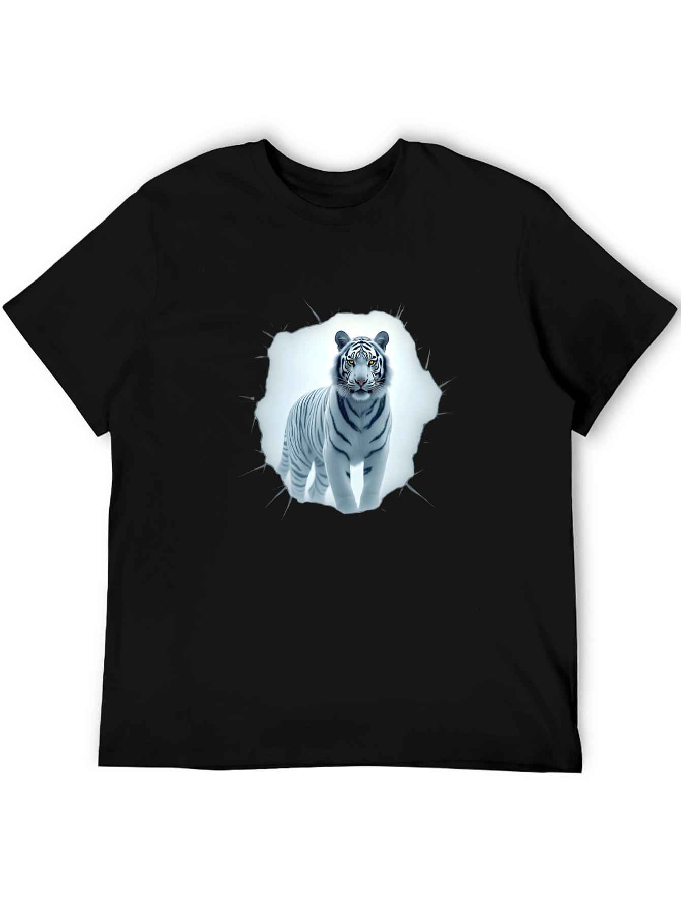 White Tiger Graphic Tee - Black T-Shirt