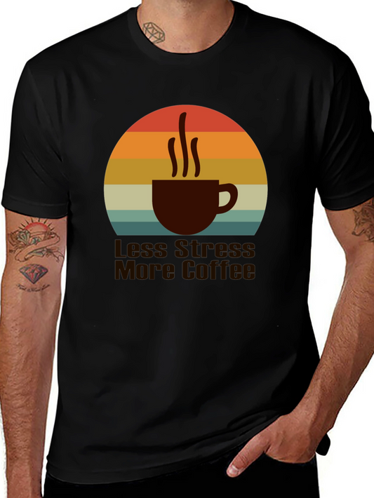 Less Stress More Coffee T-Shirt Retro Style