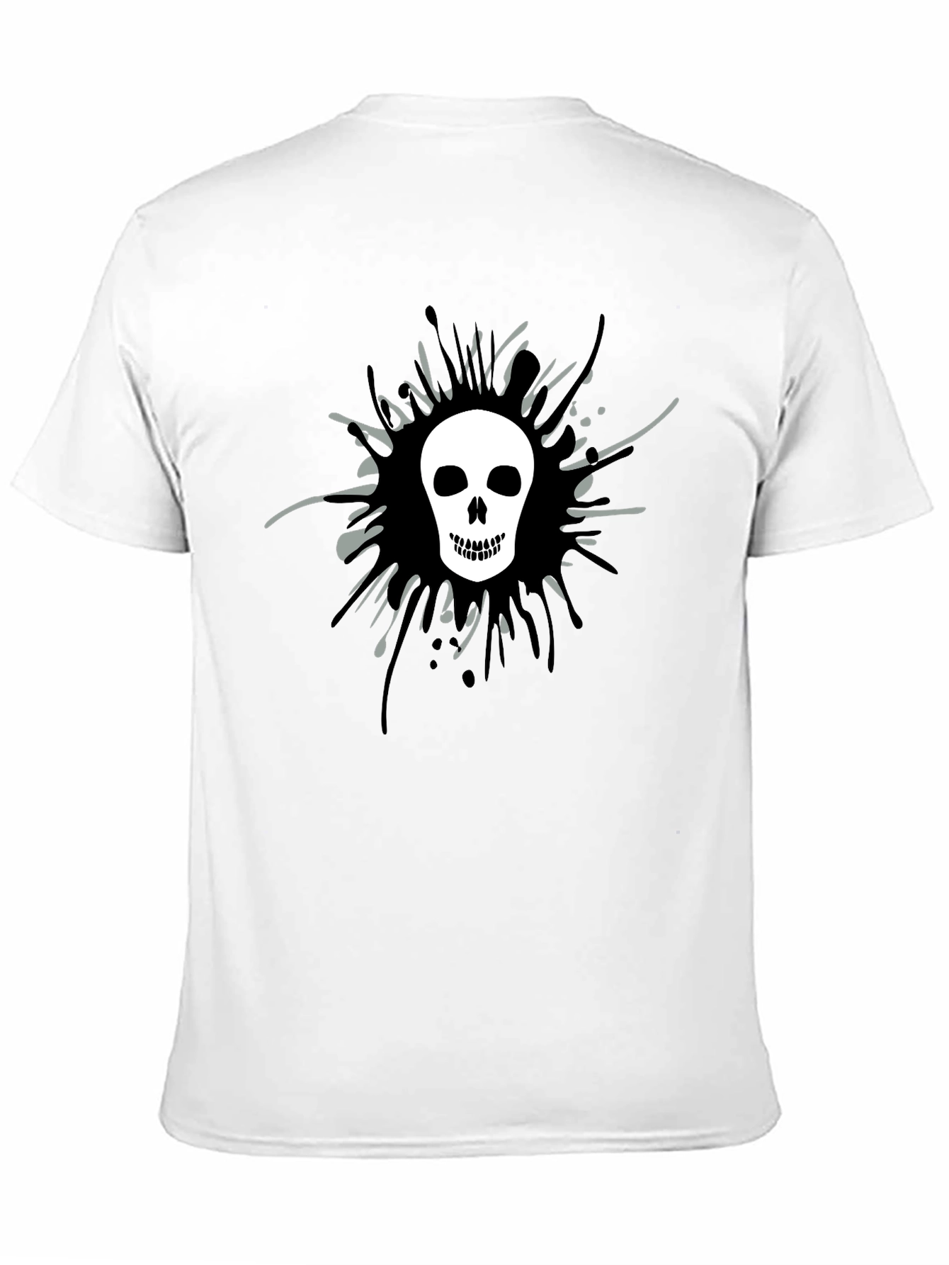 Skull Splatter Graphic Tee - Mens Black T-Shirt