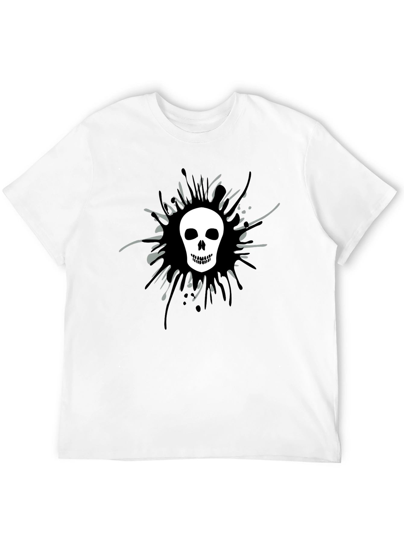 Skull Splatter Graphic Tee - Mens Black T-Shirt