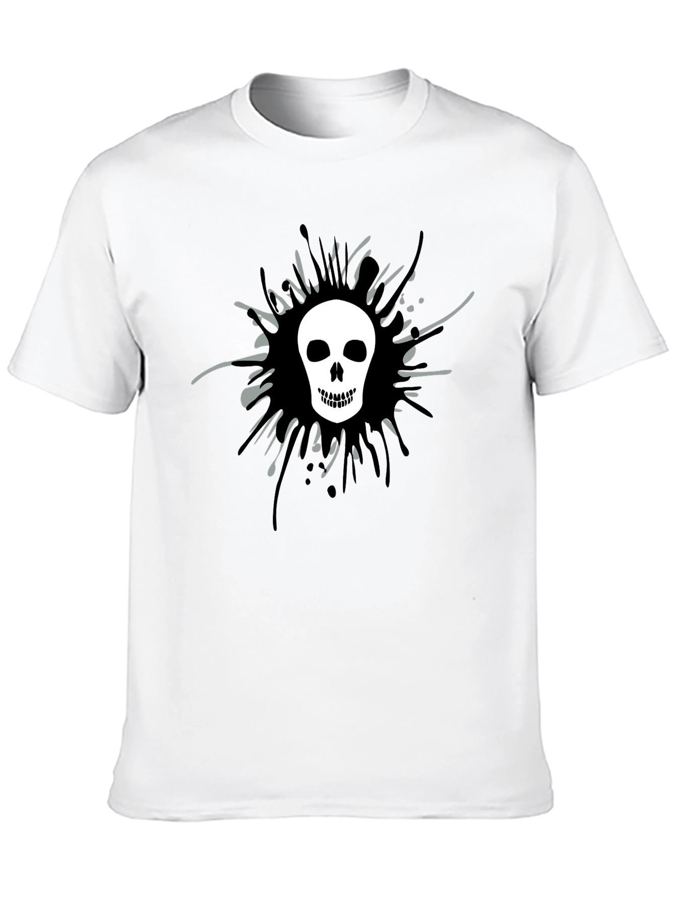 Skull Splatter Graphic Tee - Mens Black T-Shirt
