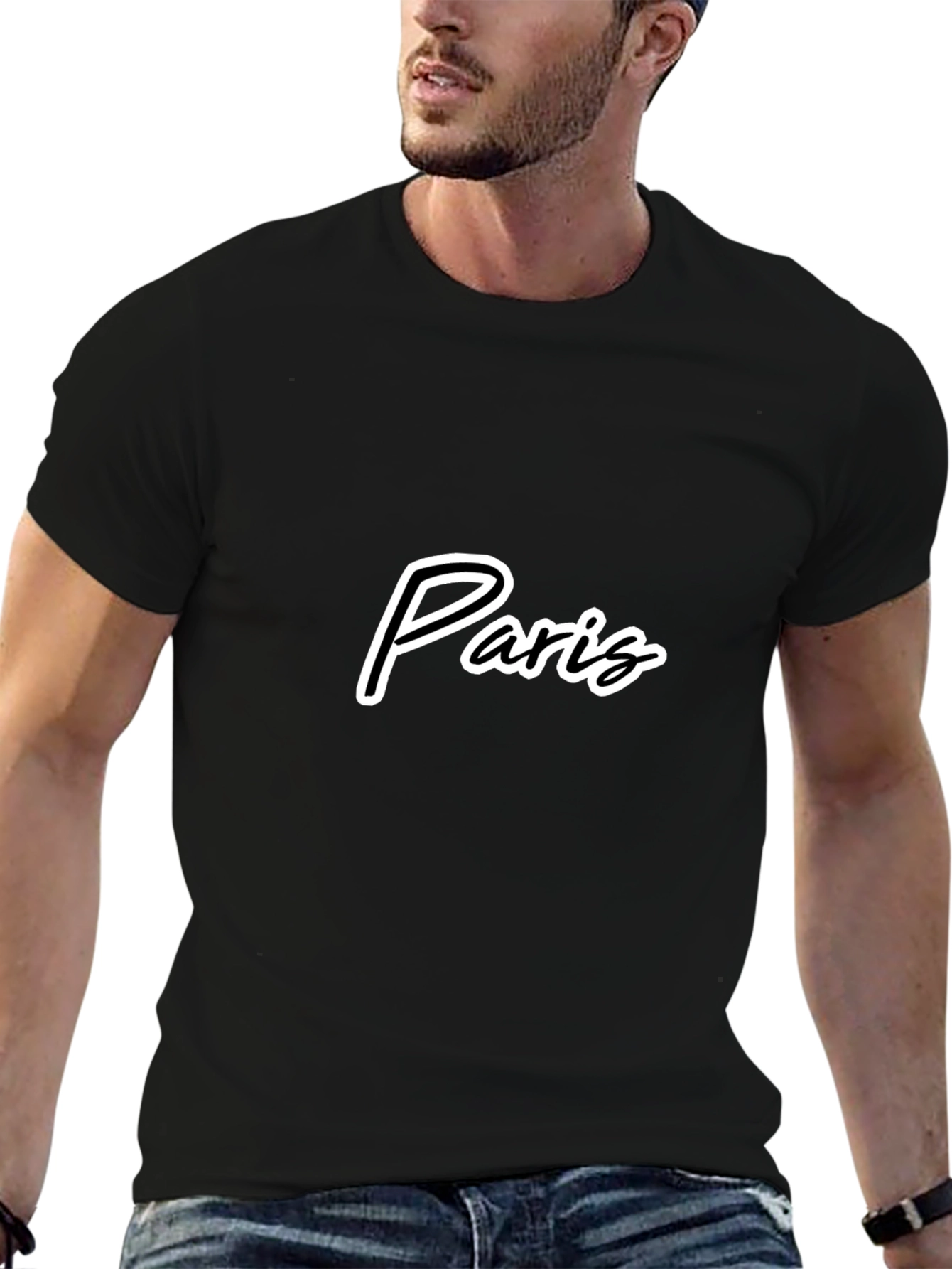 Paris Graphic Black T-Shirt Casual Wear
