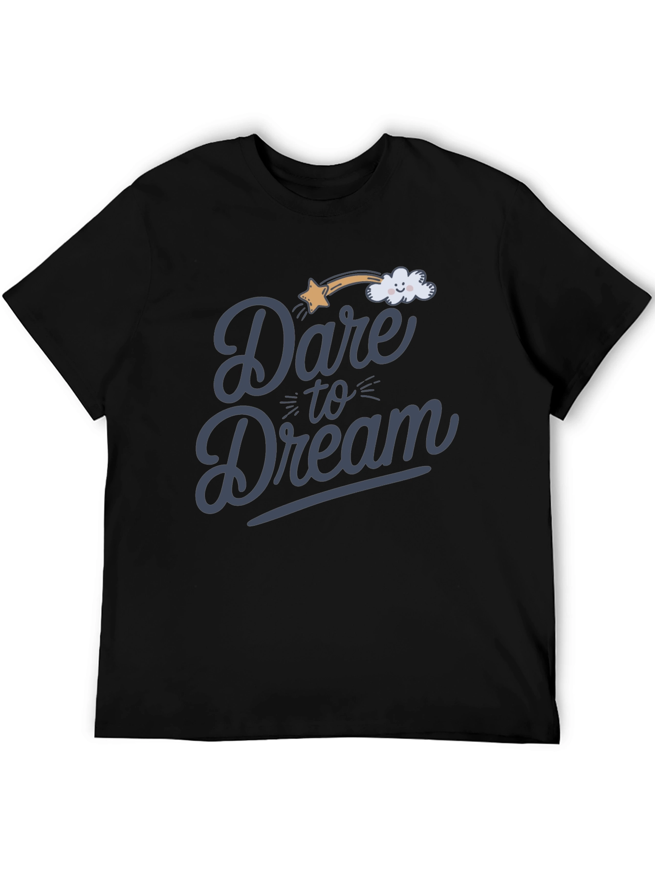 Dare to Dream Graphic Tee - Soft Black Cotton
