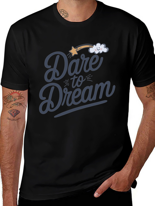 Dare to Dream Graphic Tee - Soft Black Cotton
