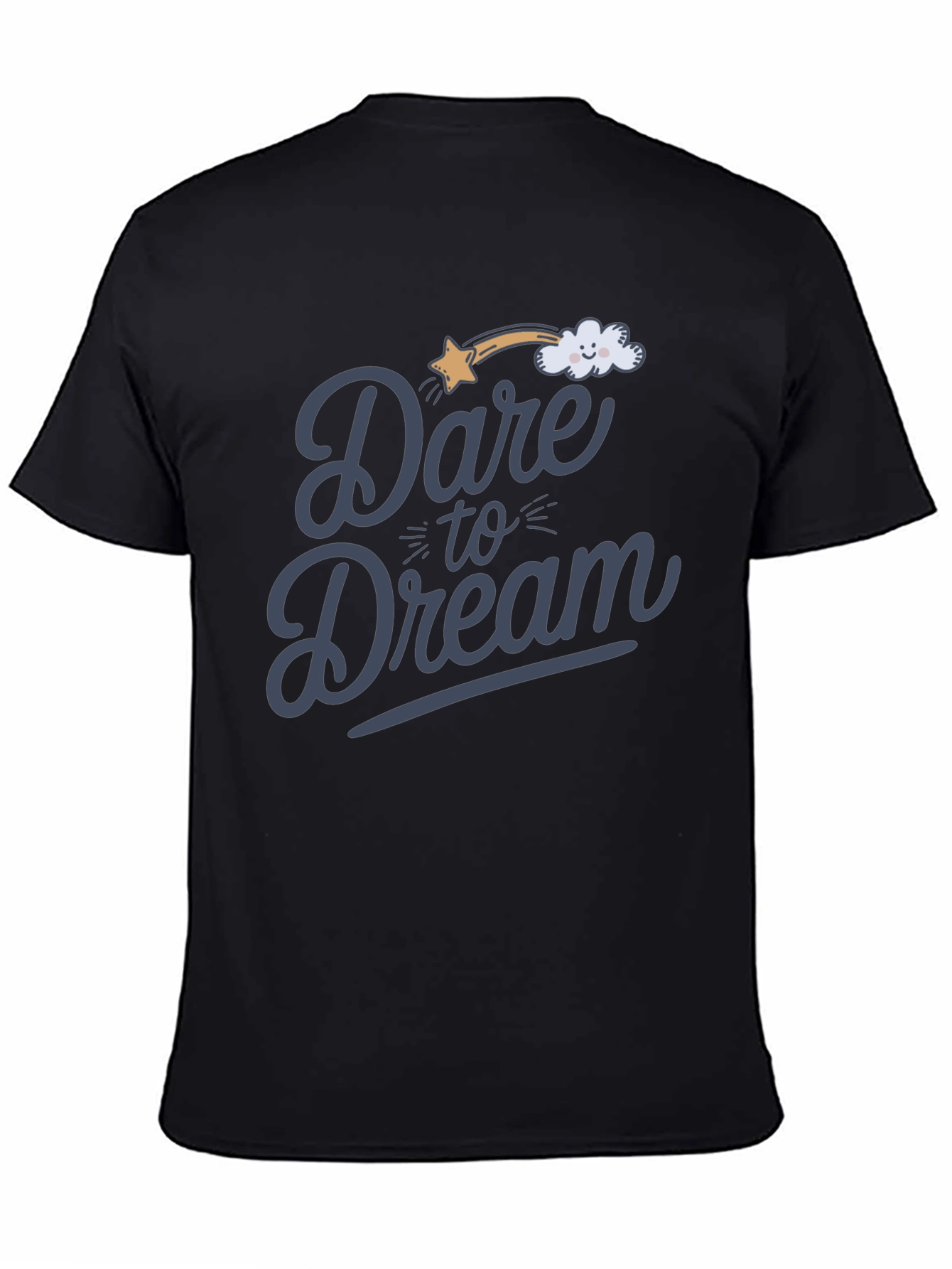 Dare to Dream Graphic Tee - Soft Black Cotton