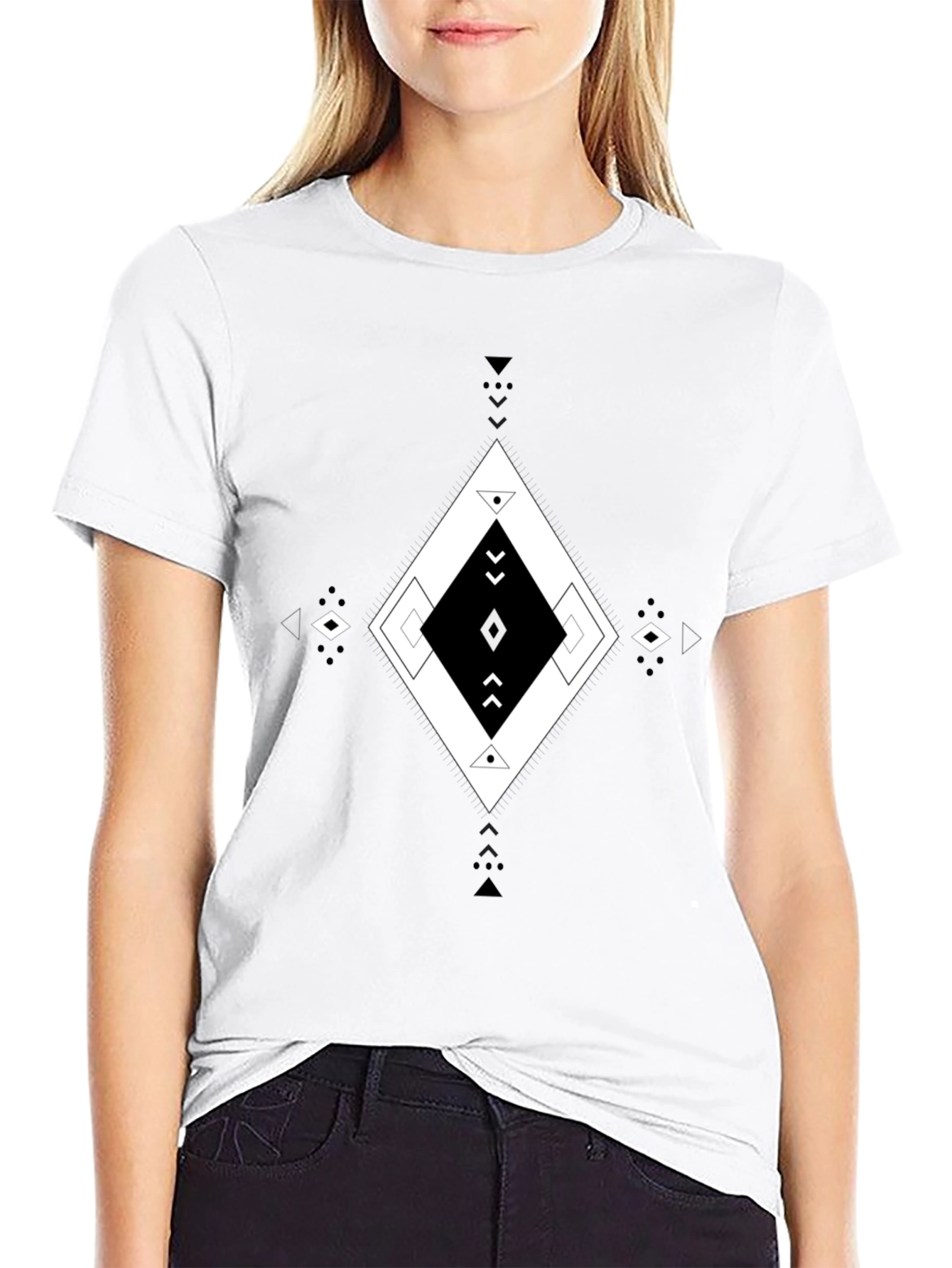 Geometric Diamond Print Mens T-Shirt