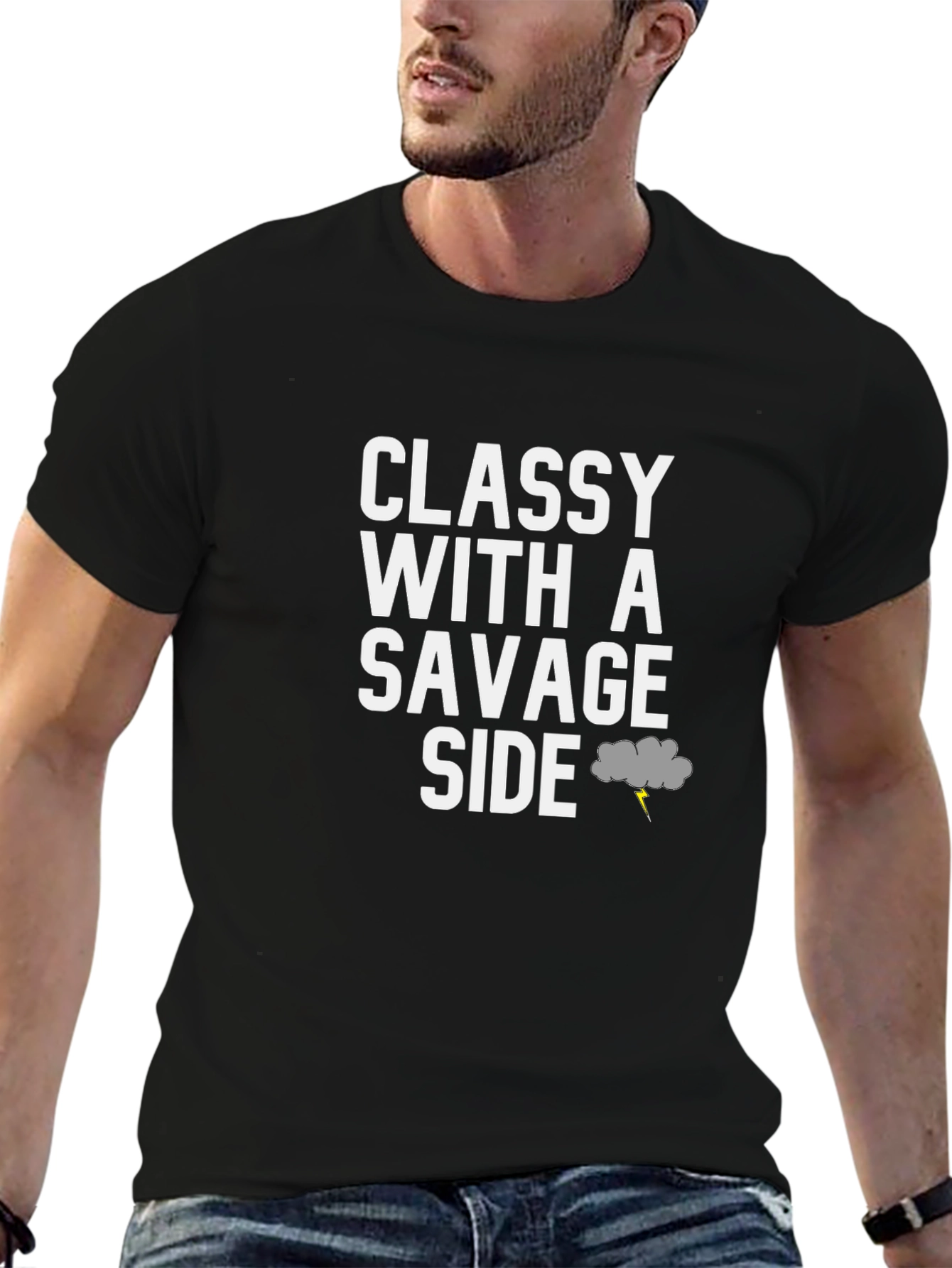 Classy with a Savage Side Black Graphic Tee