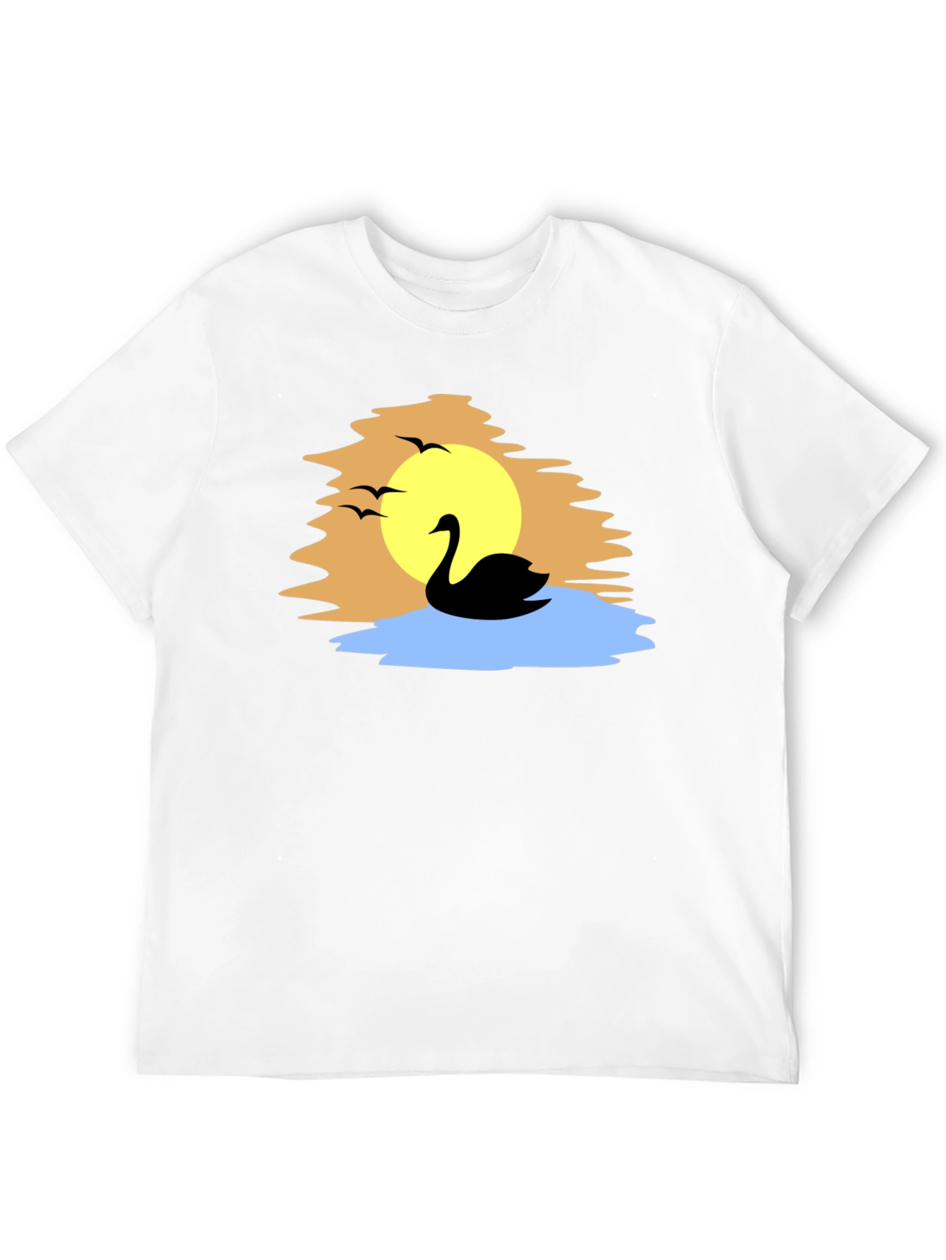 Swan Silhouette Graphic Tee - Black T-Shirt