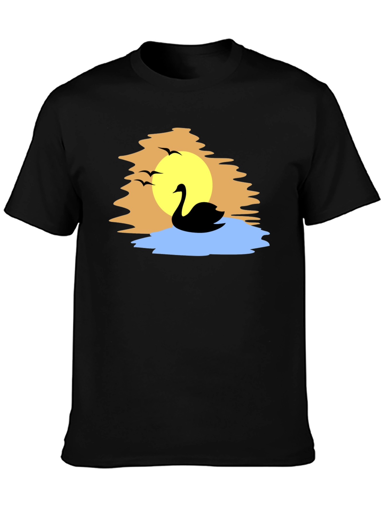 Swan Silhouette Graphic Tee - Black T-Shirt