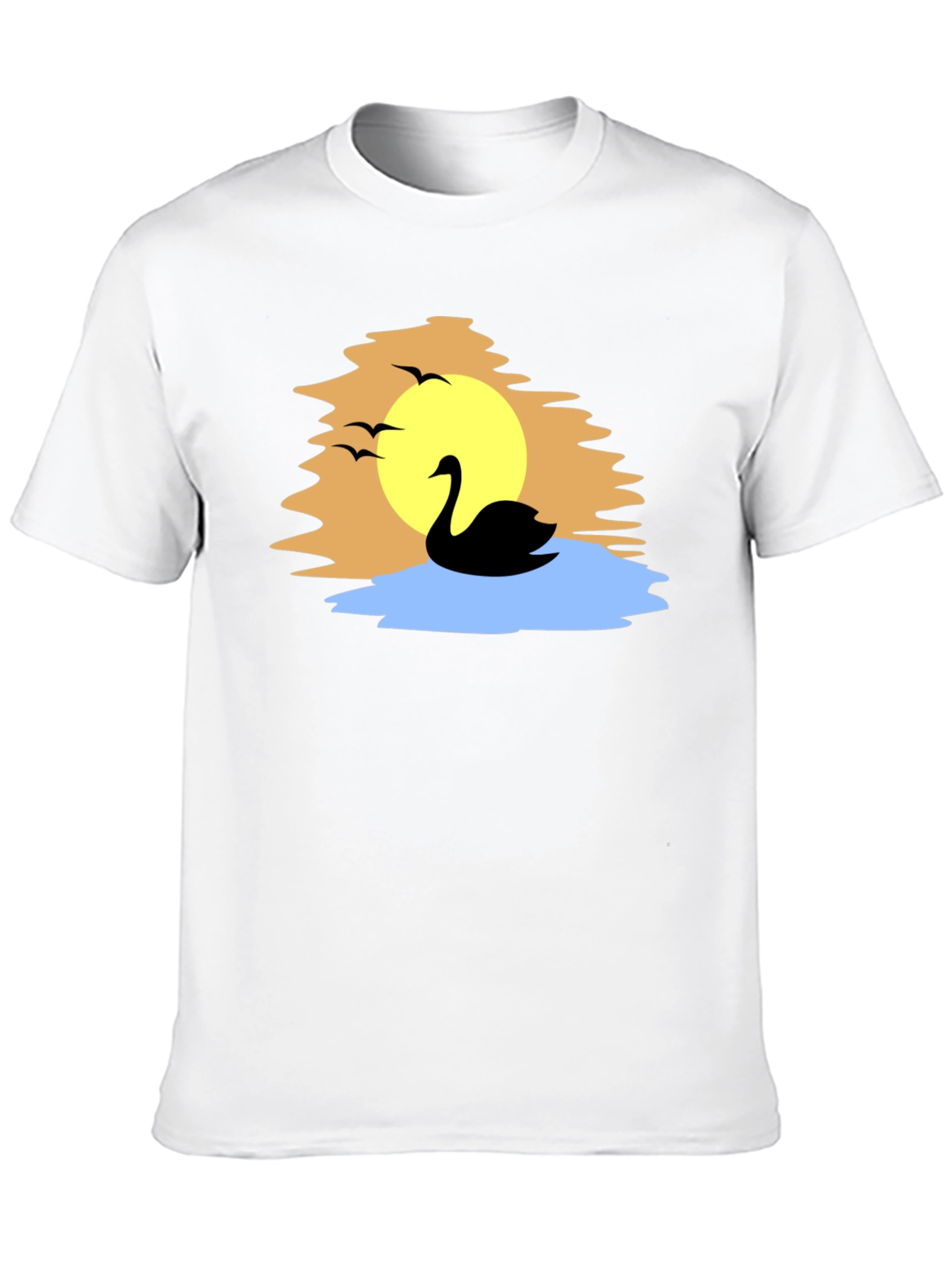 Swan Silhouette Graphic Tee - Black T-Shirt