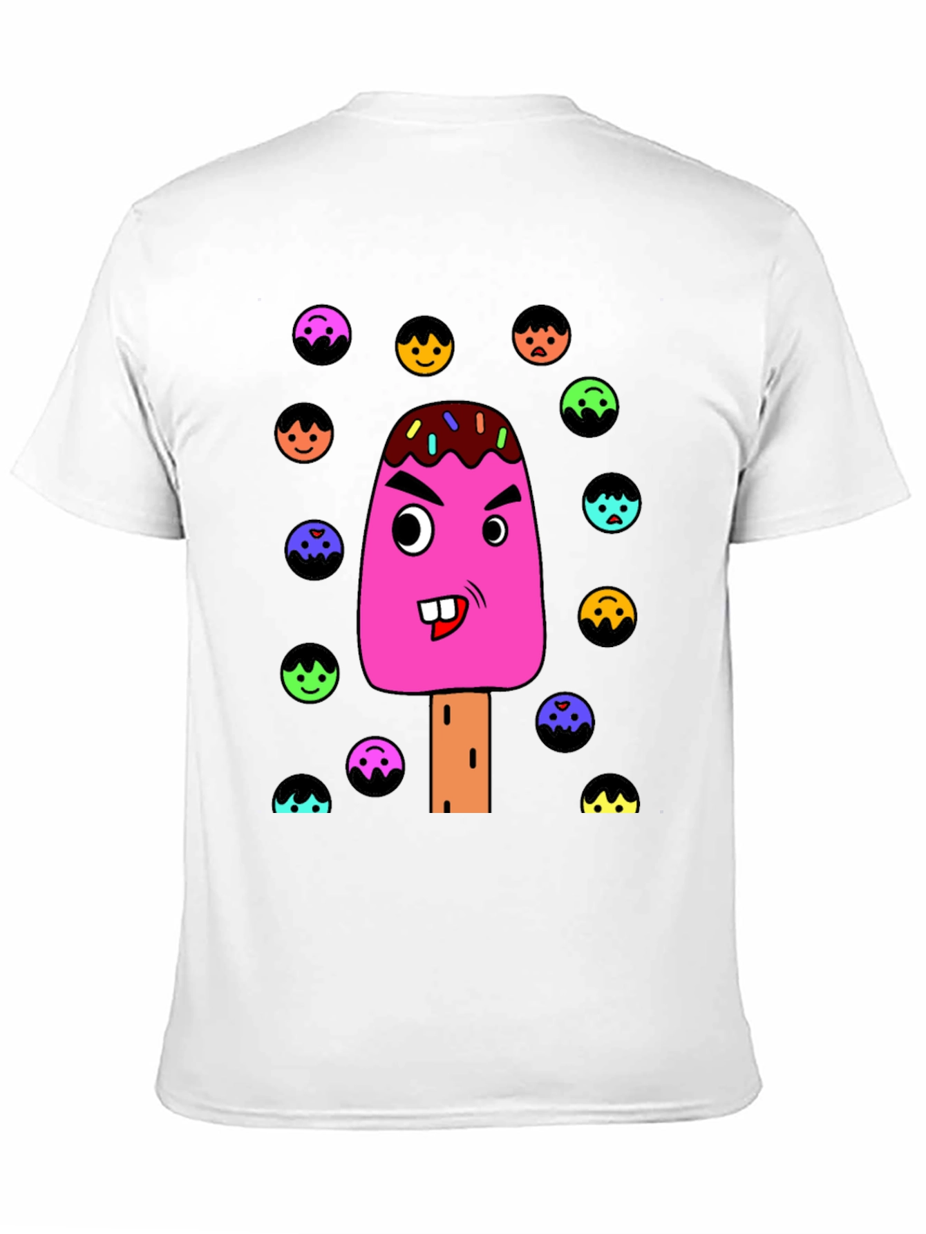 Funny Cartoon Ice Cream Graphic T-Shirt