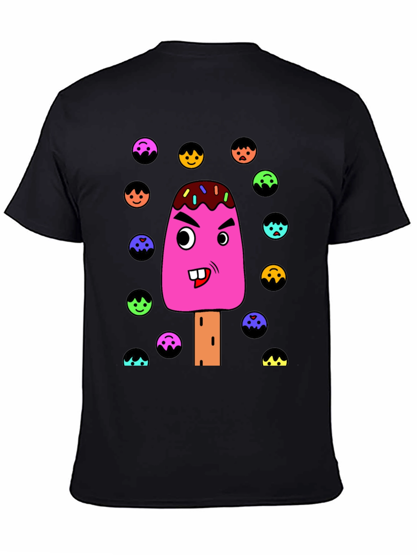 Funny Cartoon Ice Cream Graphic T-Shirt