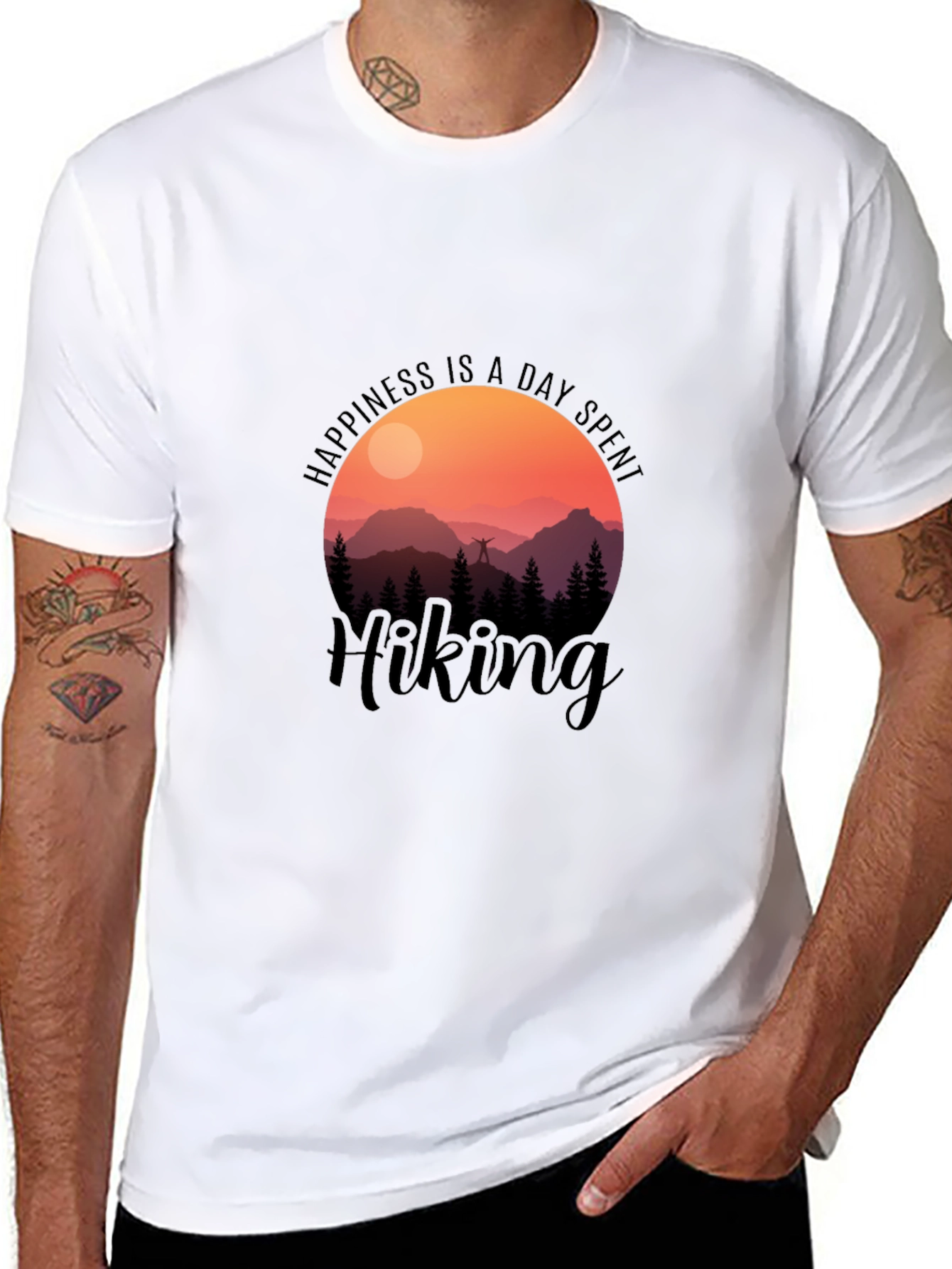 Happiness is a Day Spent Hiking Graphic T-Shirt