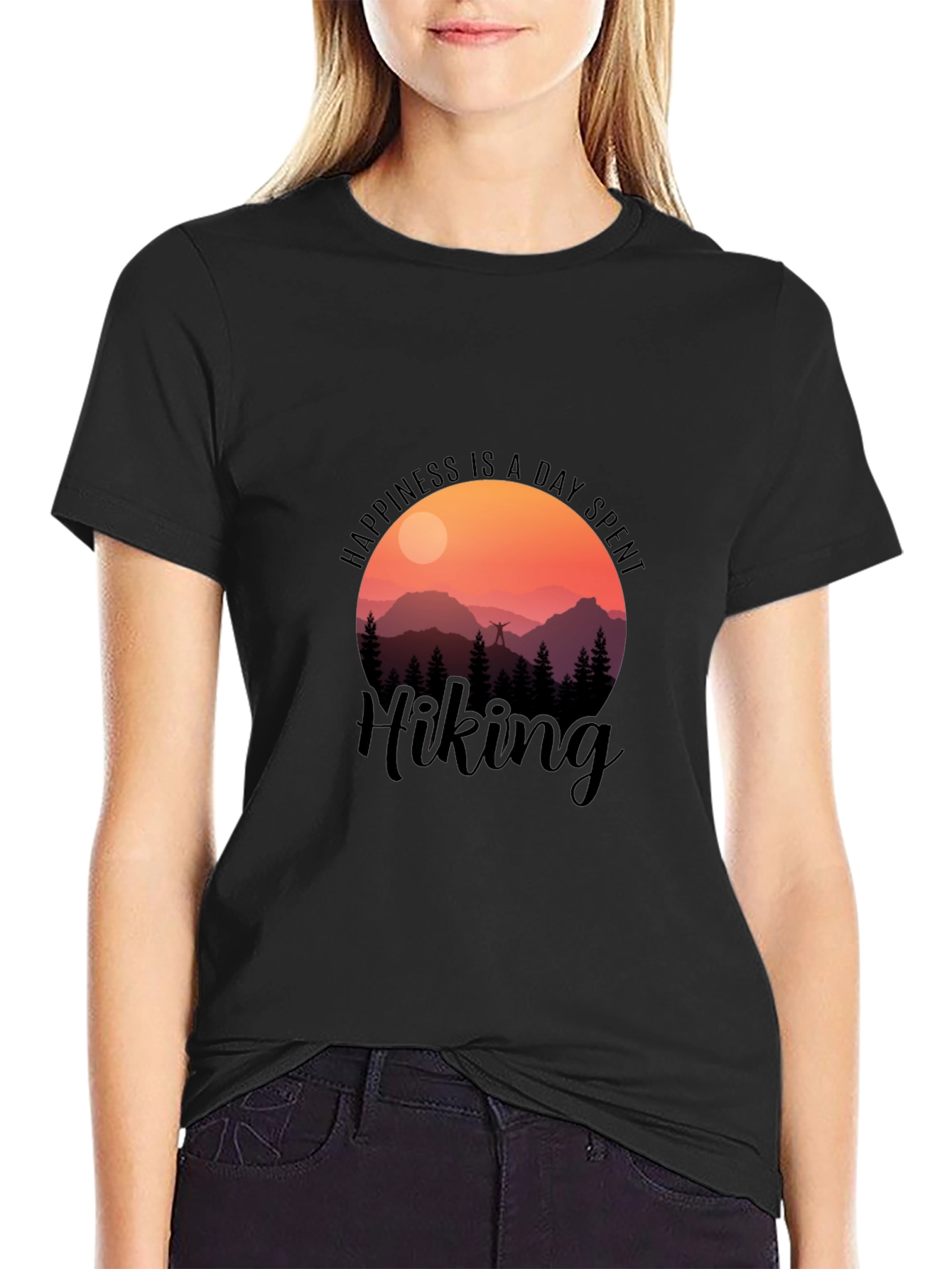 Happiness is a Day Spent Hiking Graphic T-Shirt