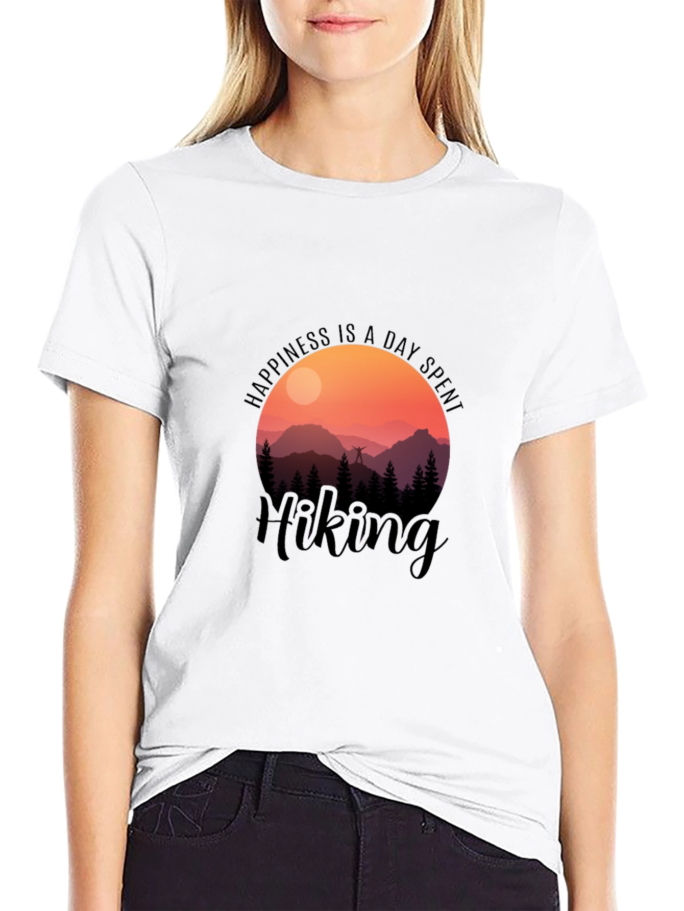 Happiness is a Day Spent Hiking Graphic T-Shirt