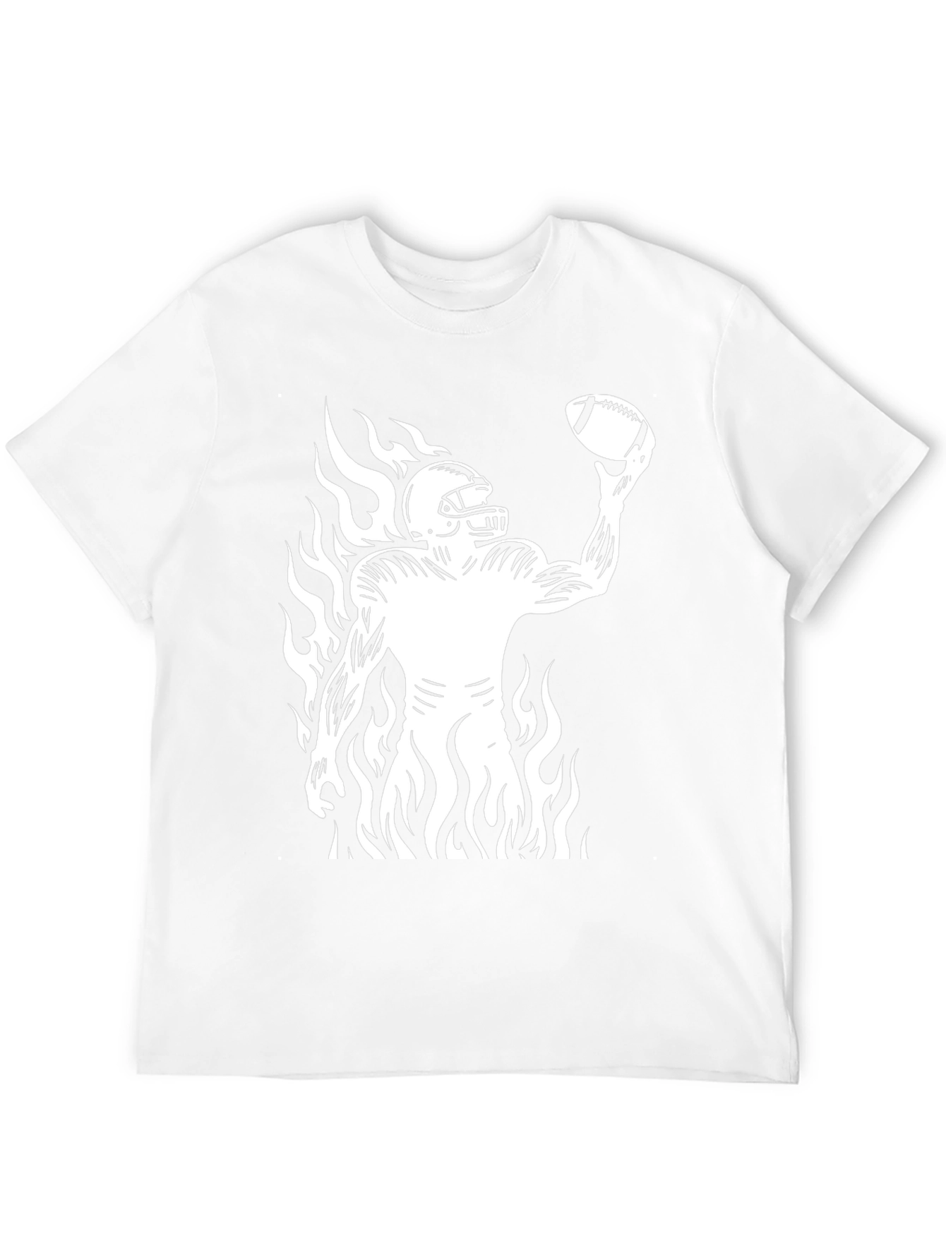 Flaming Football Player Graphic Tee