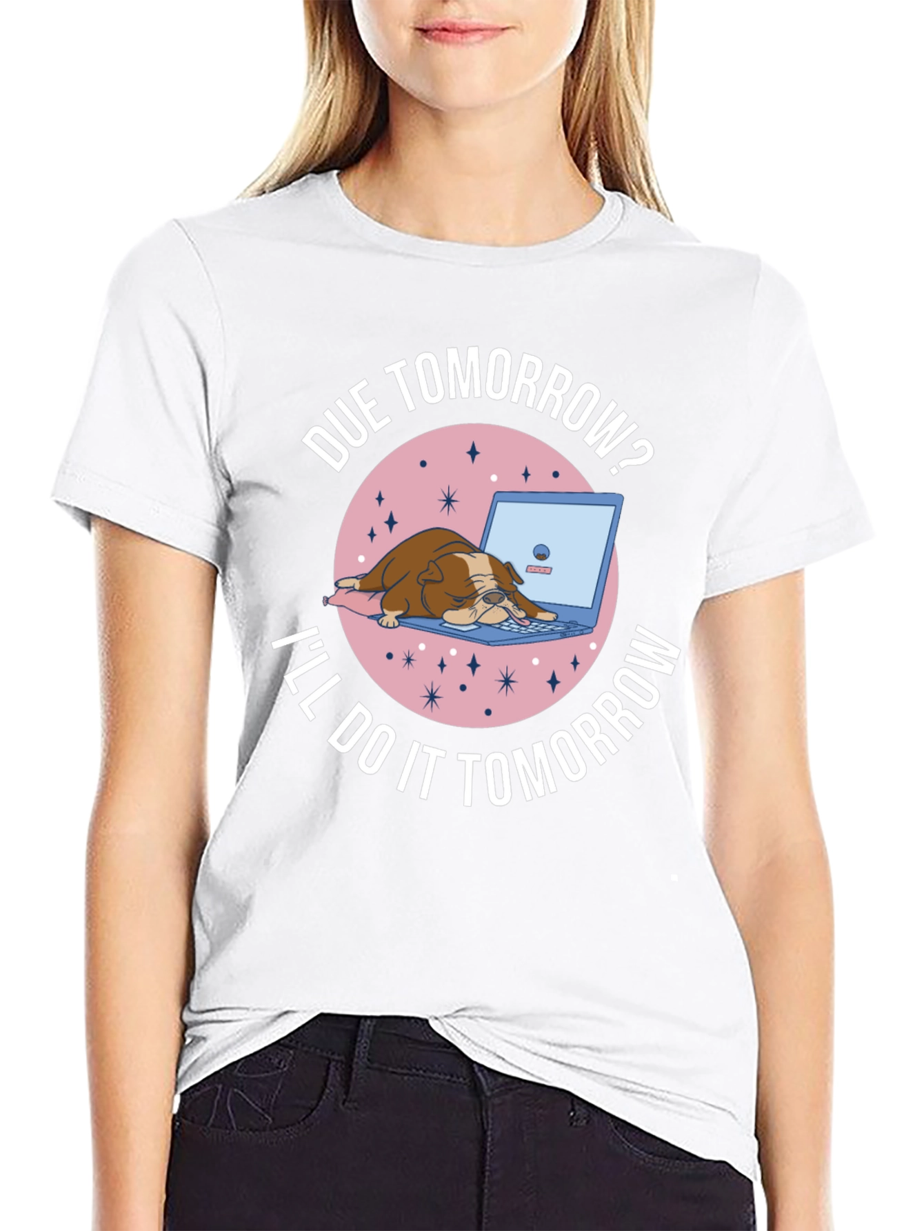 Due Tomorrow Bulldog Graphic Tee