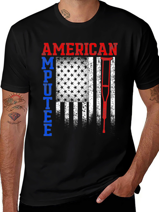 American Amputee Patriotic Flag Graphic T-Shirt