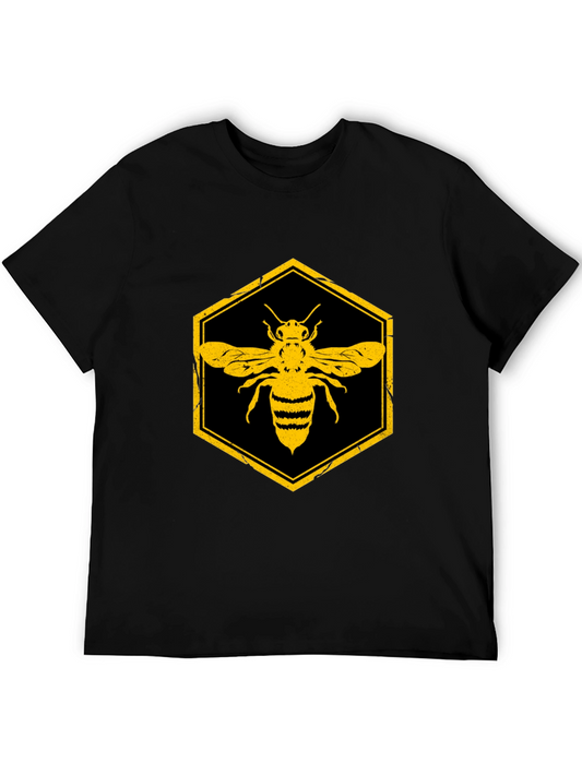 Bee Graphic Tee - Honeycomb Design