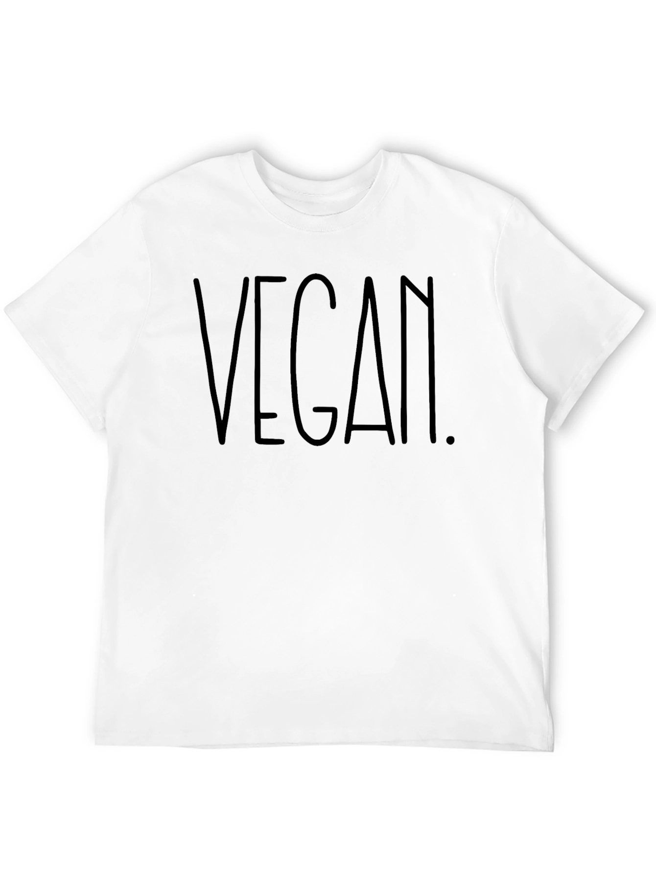 Vegan Statement T-Shirt - Black Crew Neck Tee