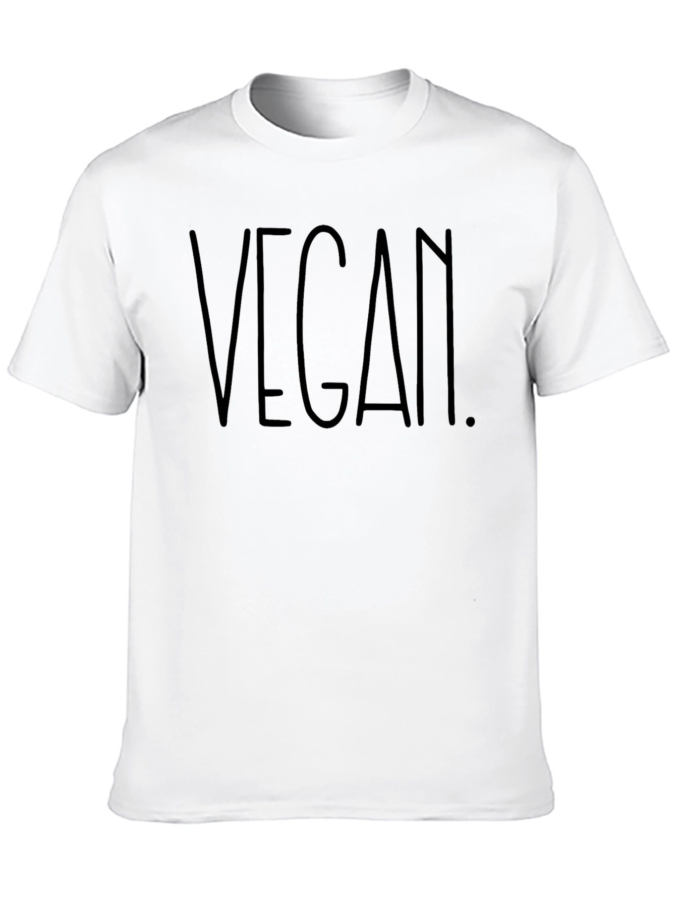 Vegan Statement T-Shirt - Black Crew Neck Tee