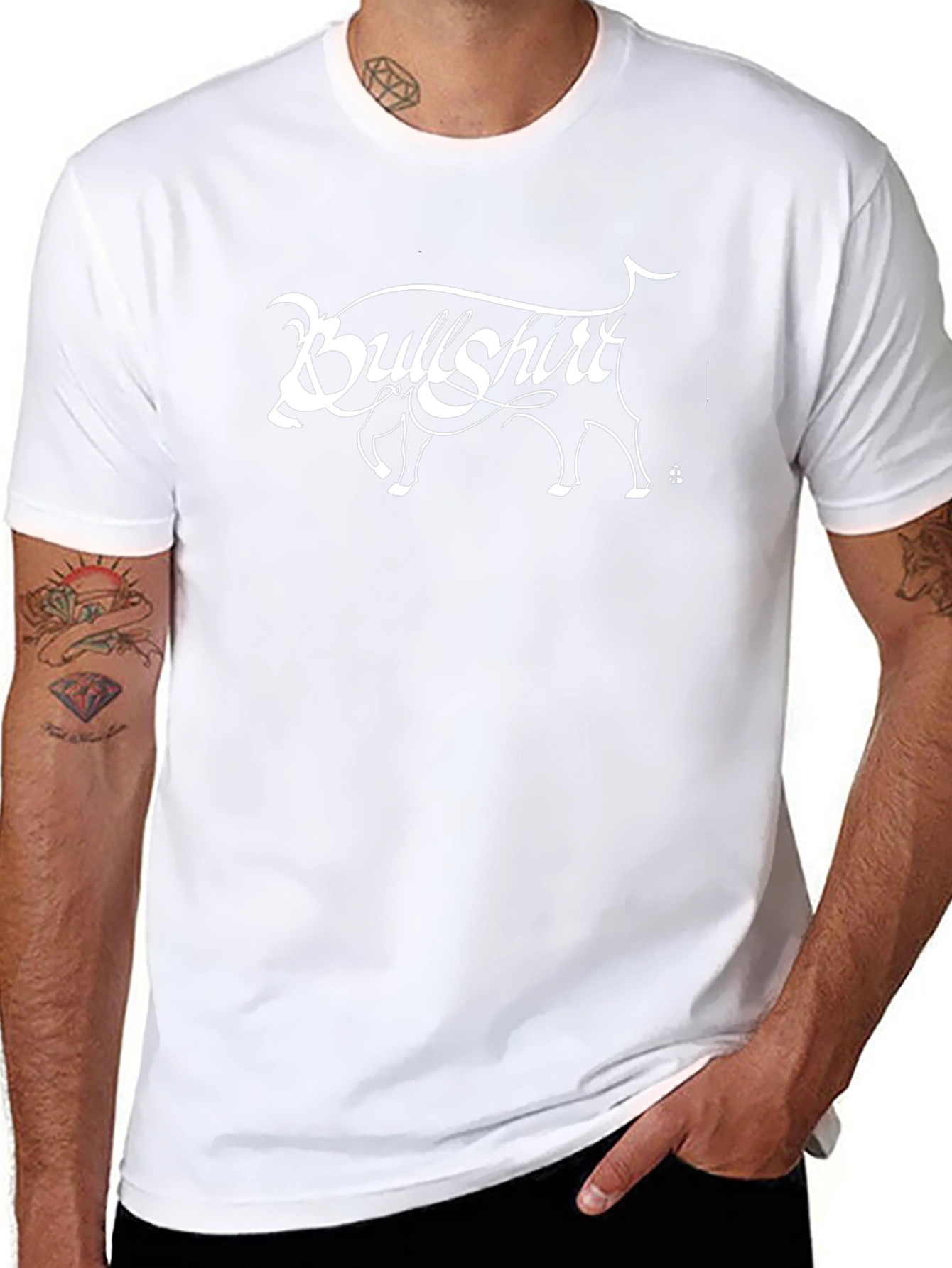 Bullshirt Graphic Tee - Black Cotton Casual T-Shirt