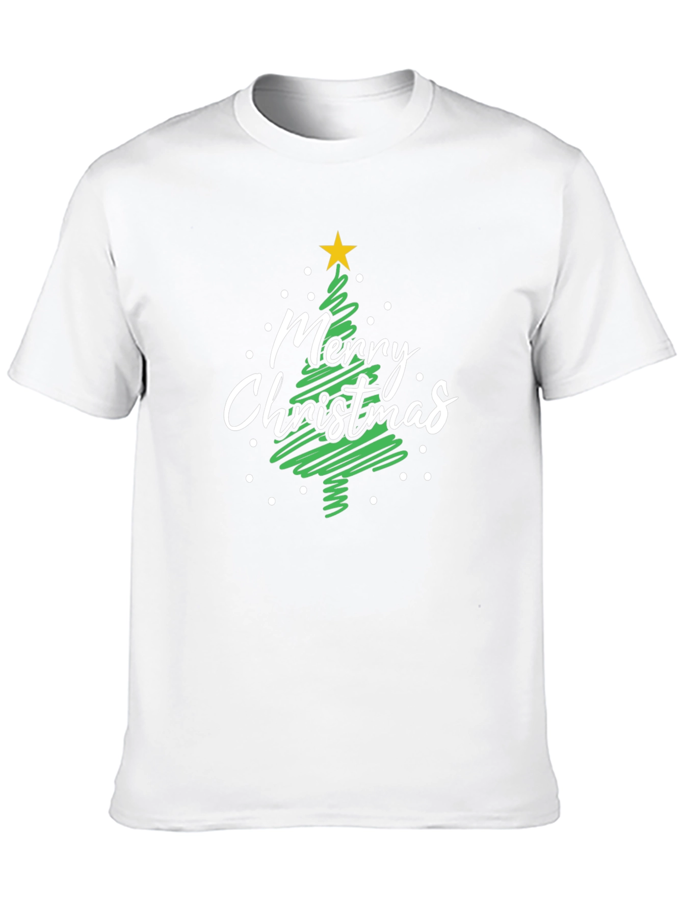 Merry Christmas Tree Black T-Shirt