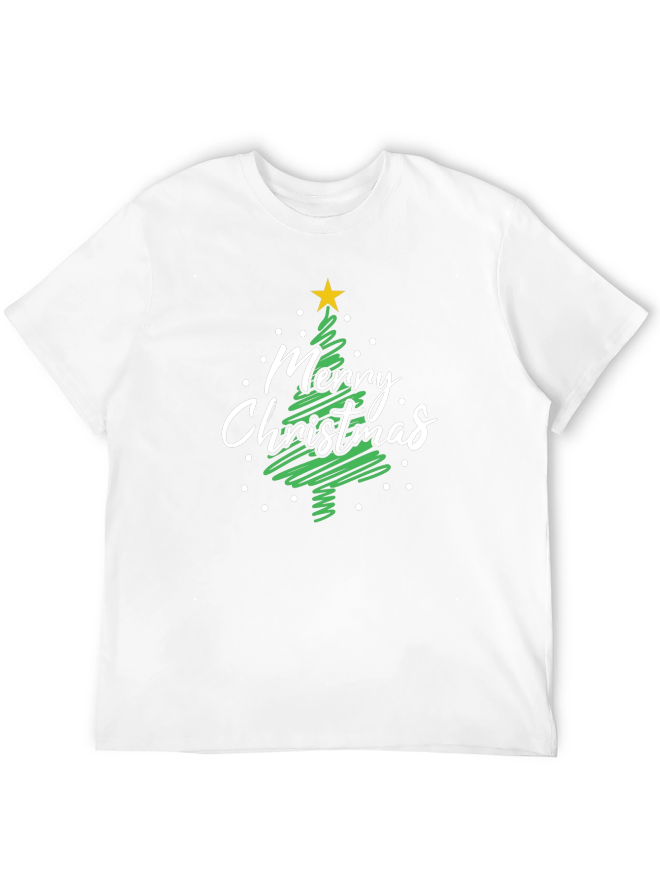 Merry Christmas Tree Black T-Shirt