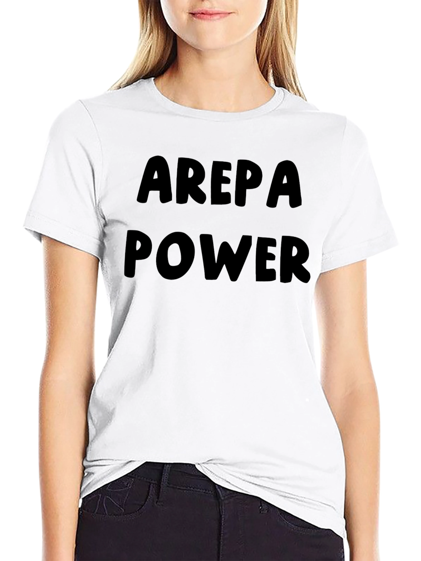 Arepa Power T-Shirt - Black Cotton Blend