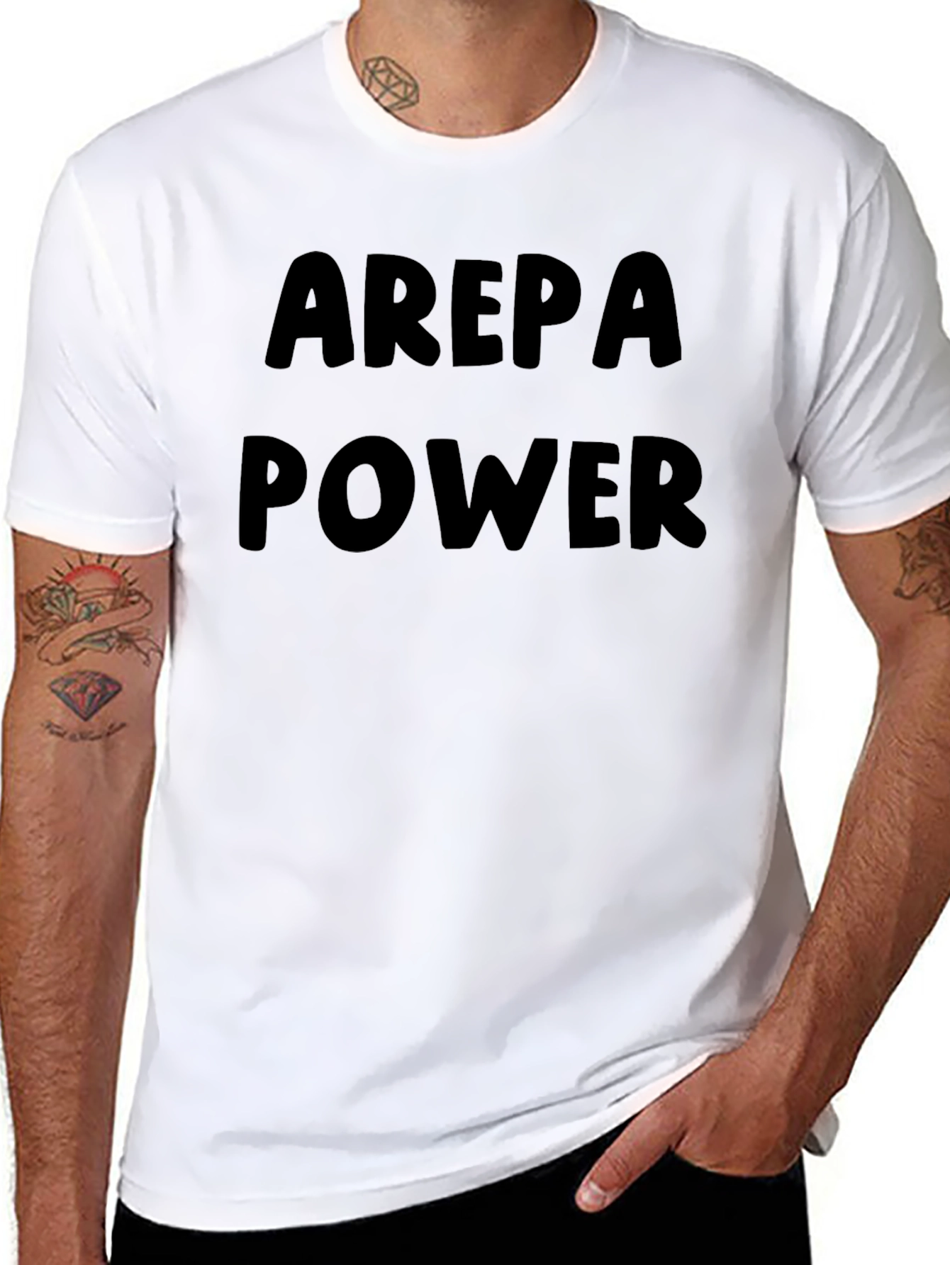 Arepa Power T-Shirt - Black Cotton Blend