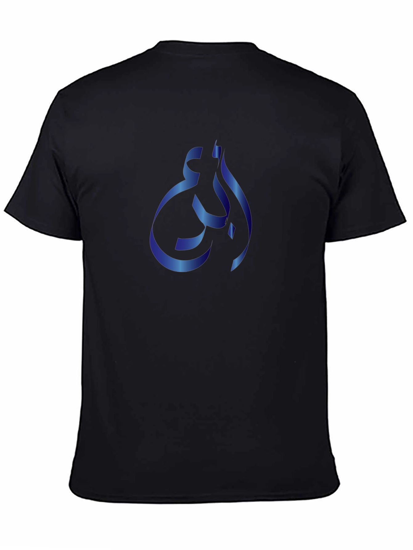 Stylish Black T-Shirt with Blue Ribbon Design
