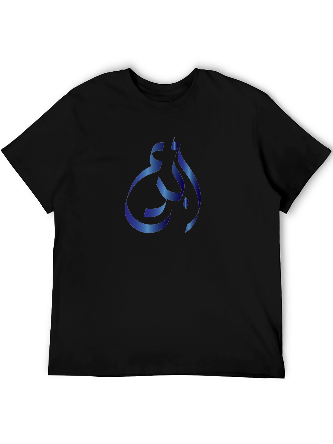 Stylish Black T-Shirt with Blue Ribbon Design