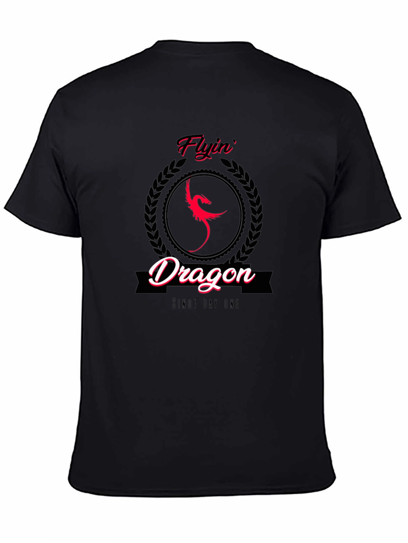 Flyin Dragon Graphic Tee - Black Cotton T-Shirt