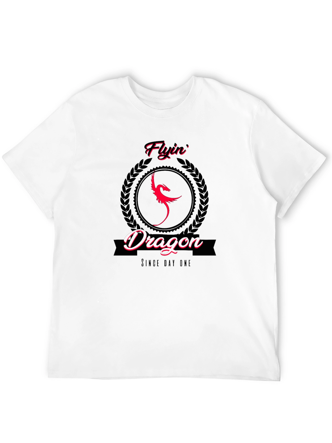 Flyin Dragon Graphic Tee - Black Cotton T-Shirt