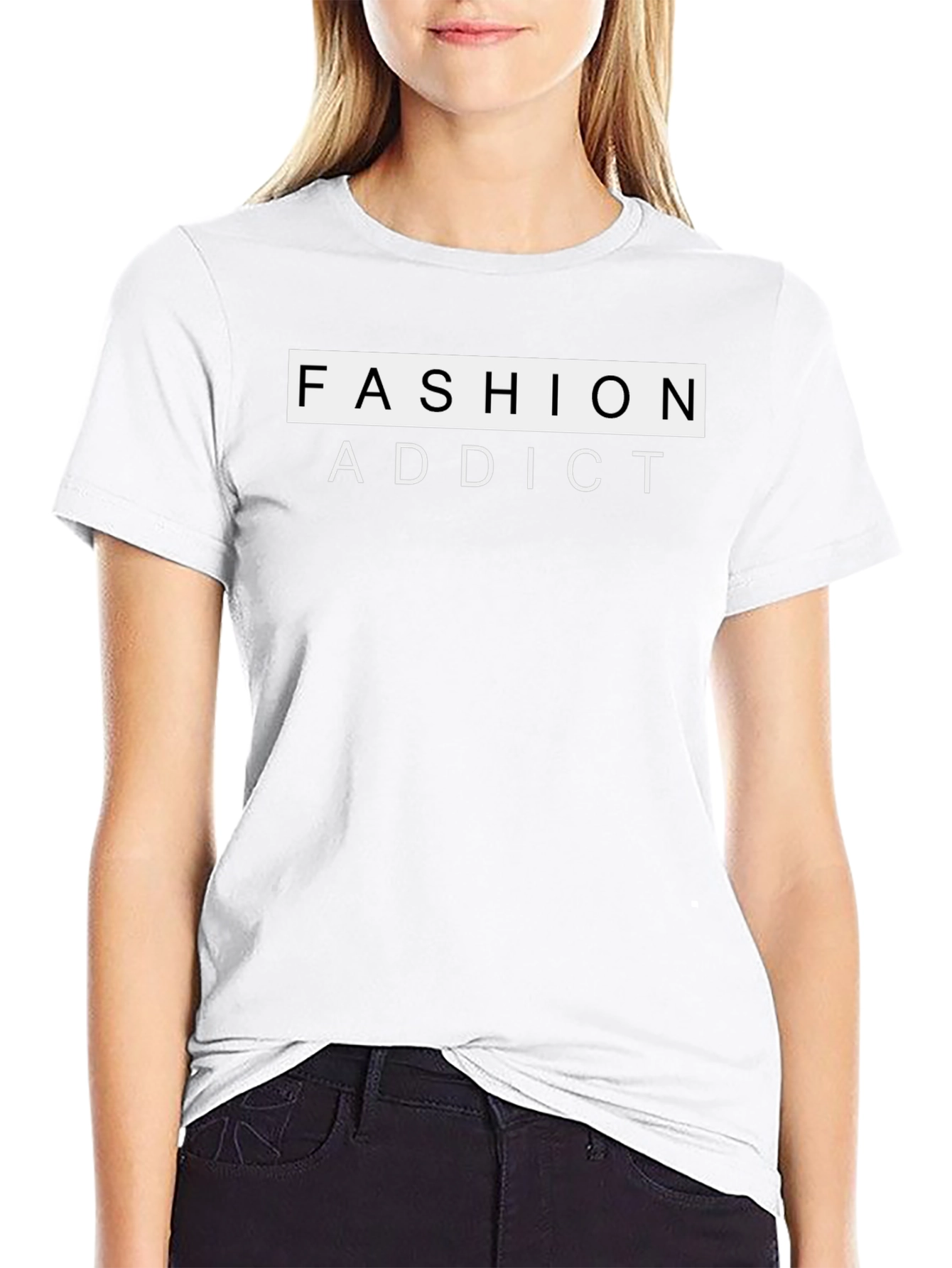 Fashion Addict Black T-Shirt | Stylish Graphic Tee