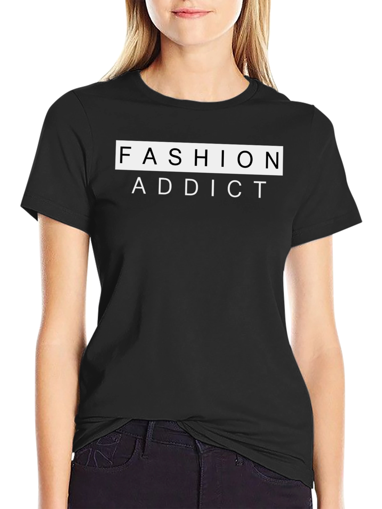 Fashion Addict Black T-Shirt | Stylish Graphic Tee