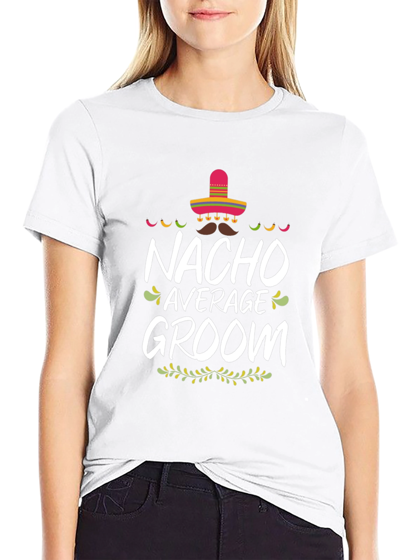 Nacho Average Groom Graphic T-Shirt - Black