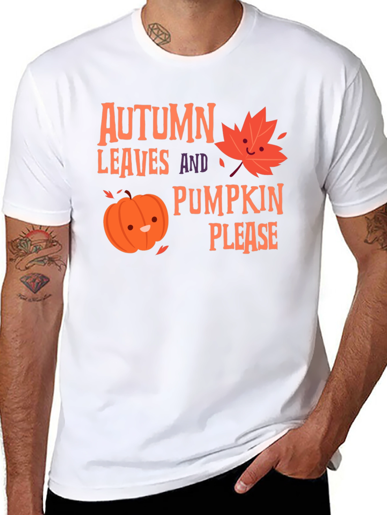 Autumn Leaves Pumpkin Please T-Shirt