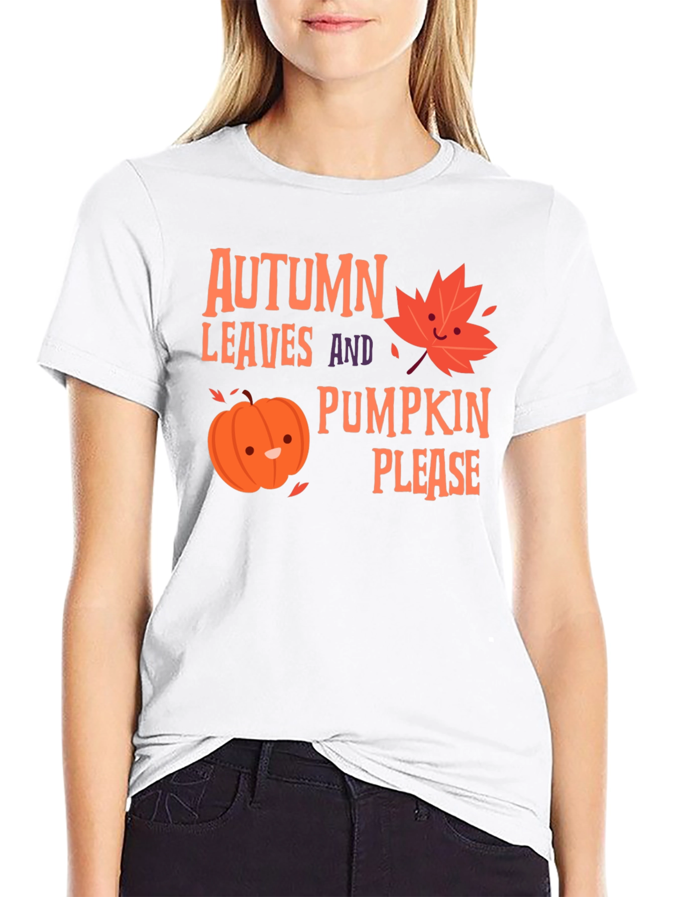Autumn Leaves Pumpkin Please T-Shirt