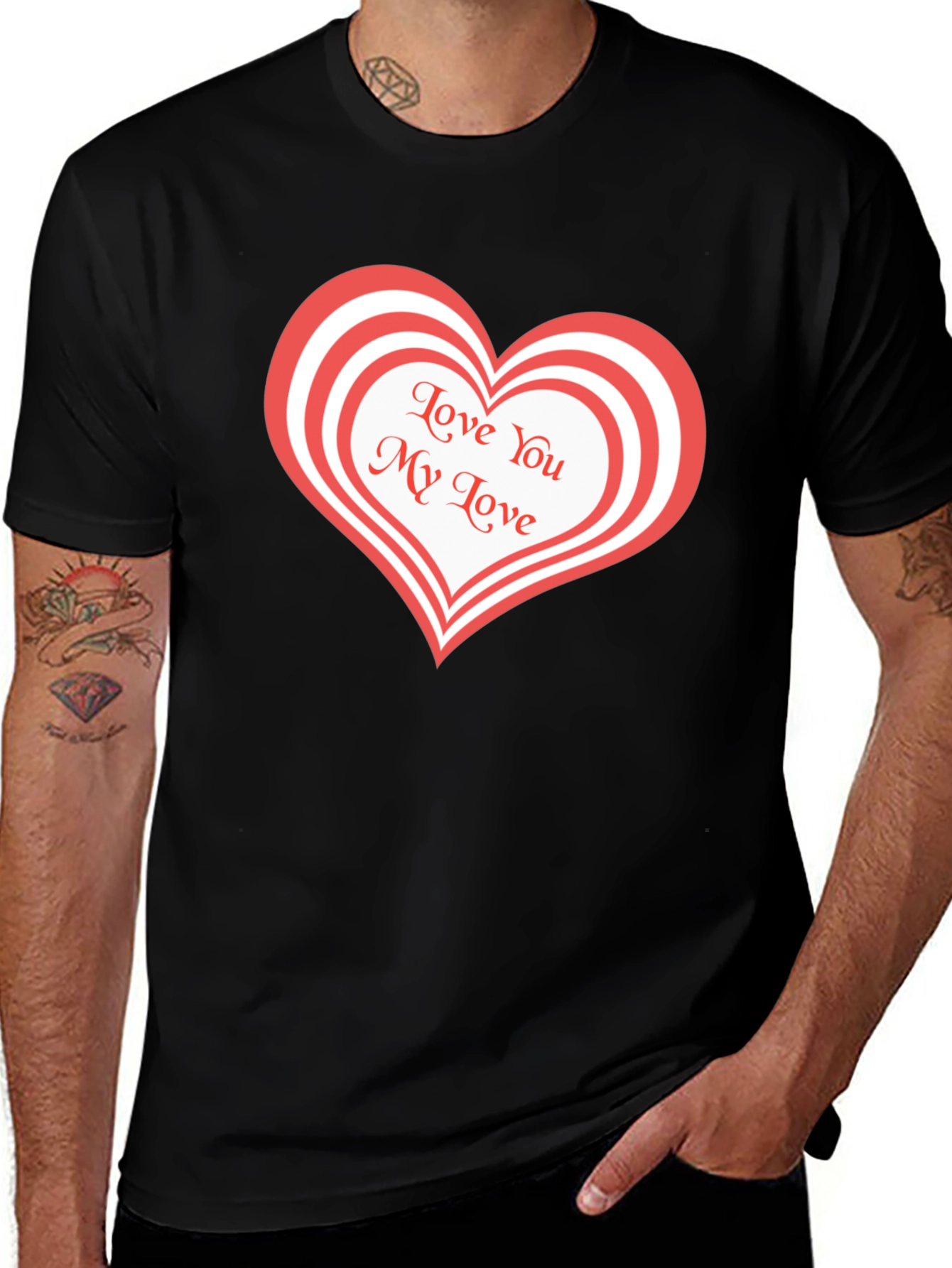 Love You My Love Black T-Shirt