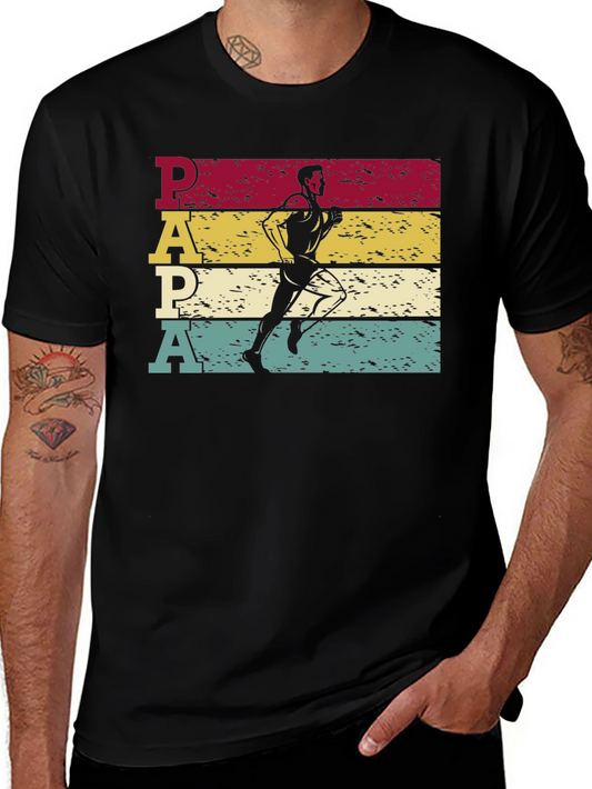 Papa Running T-Shirt - Vintage Retro Style