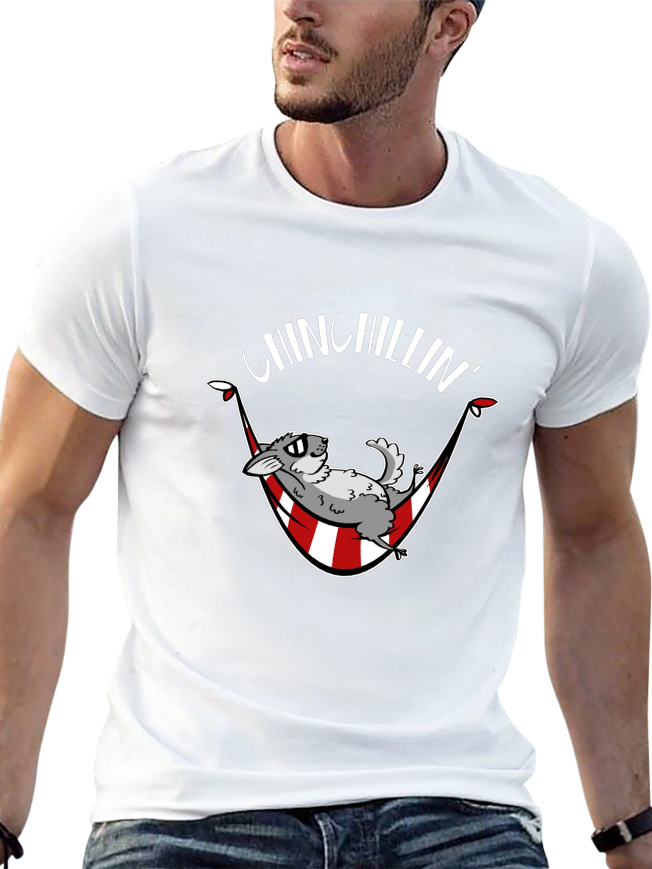 Chinchillin T-Shirt - Relaxed Chinchilla Hammock Design