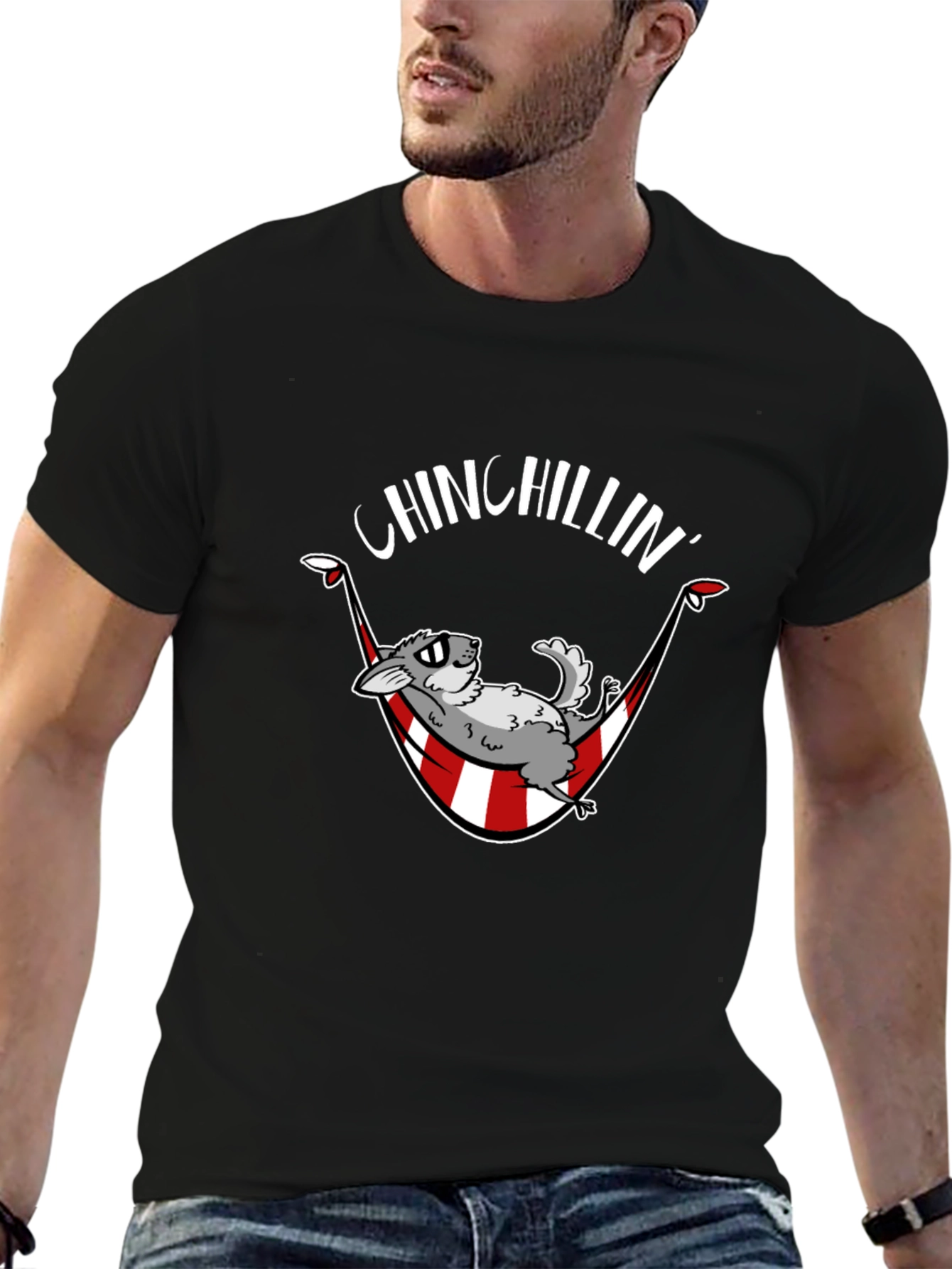 Chinchillin T-Shirt - Relaxed Chinchilla Hammock Design