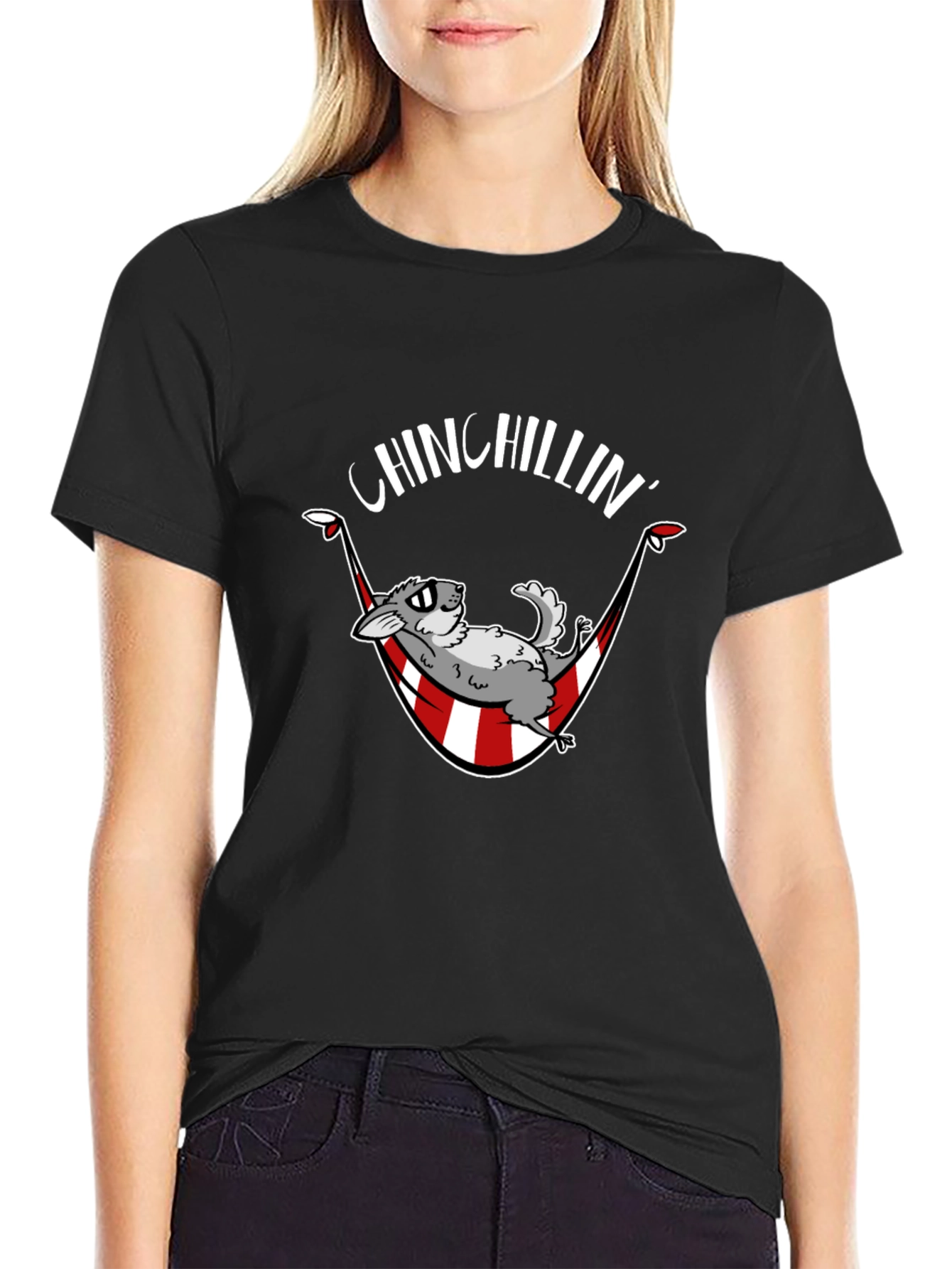 Chinchillin T-Shirt - Relaxed Chinchilla Hammock Design