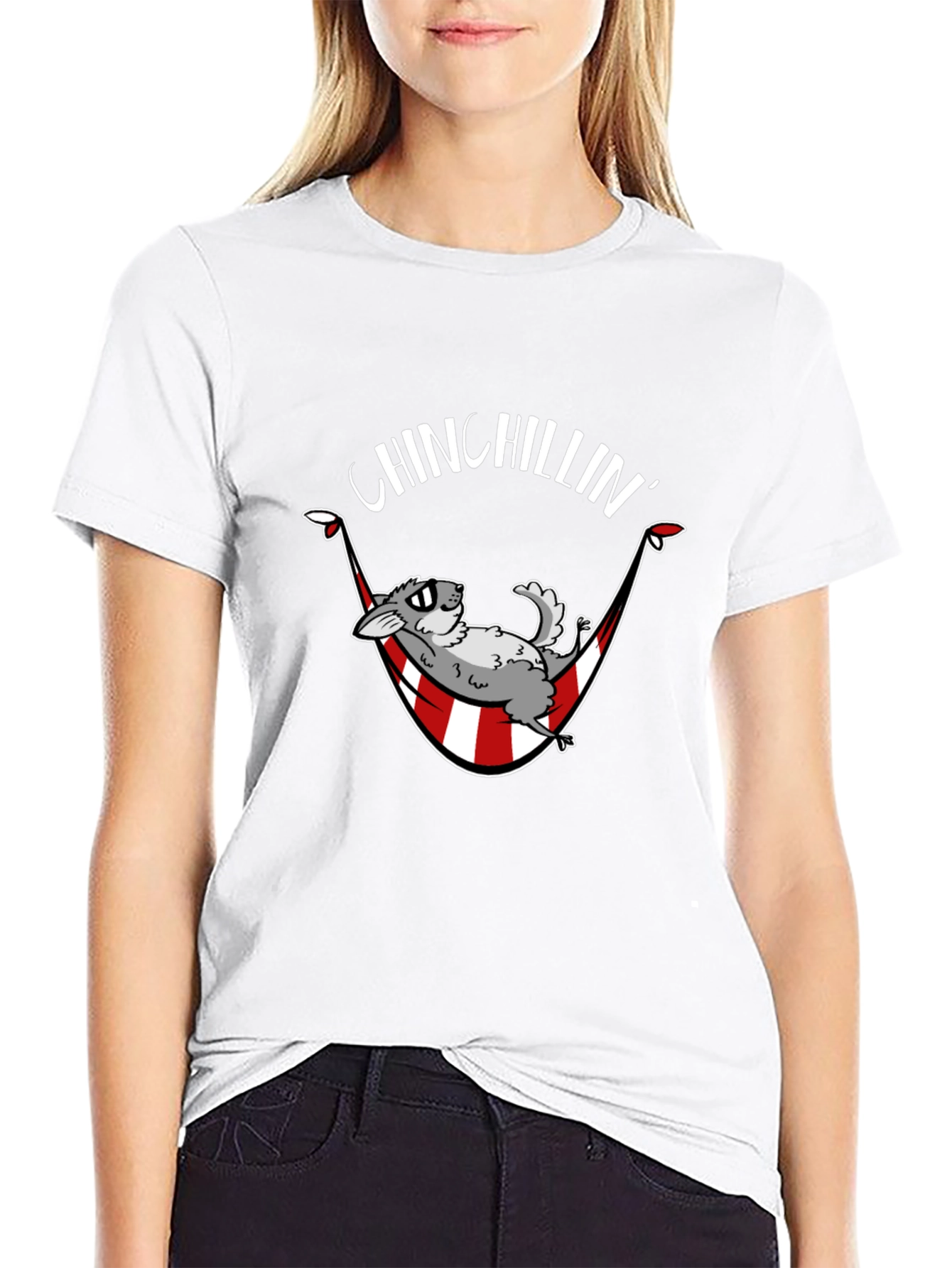 Chinchillin T-Shirt - Relaxed Chinchilla Hammock Design