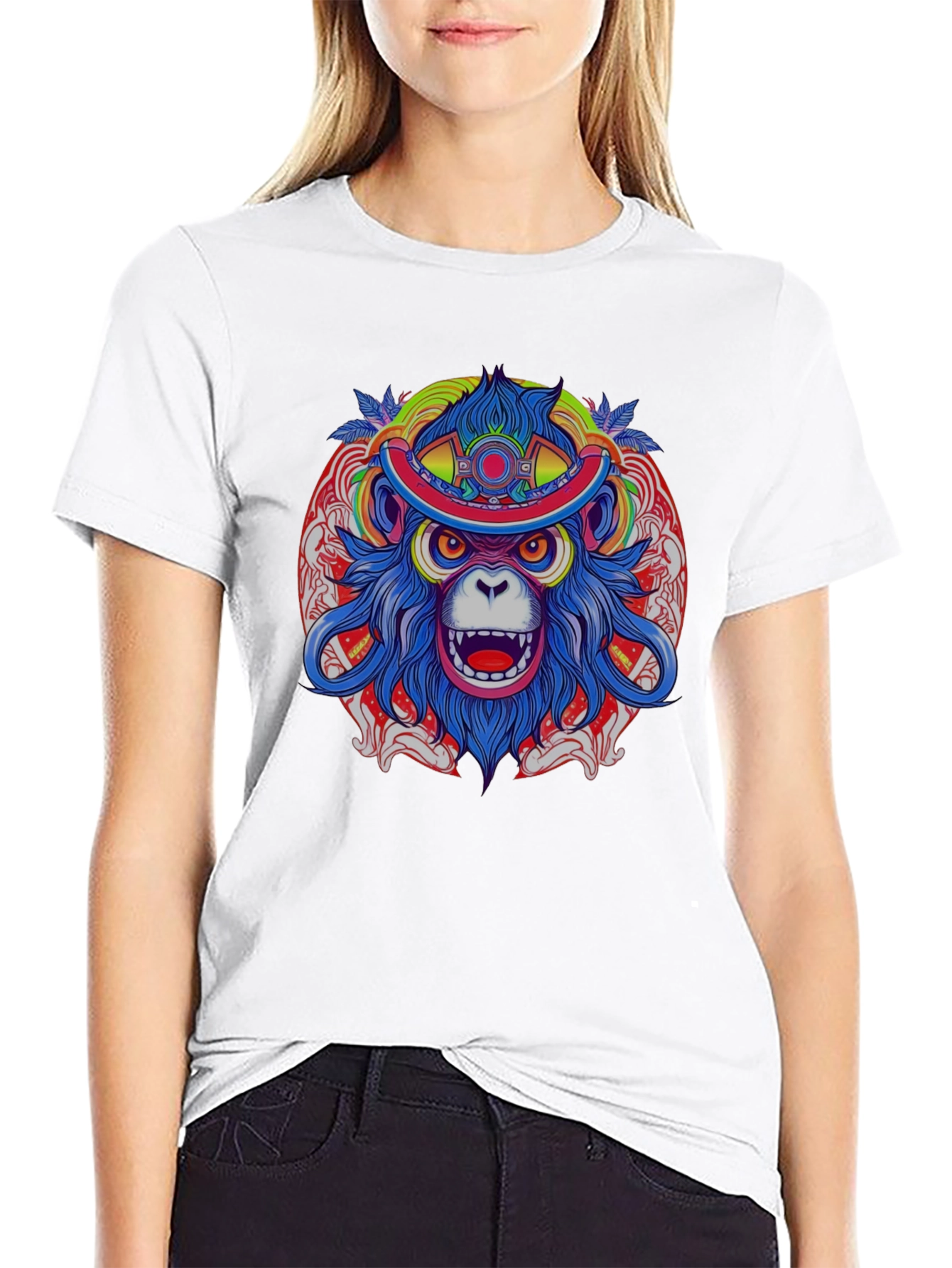 Vivid Monkey Head T-Shirt - Graphic Tee